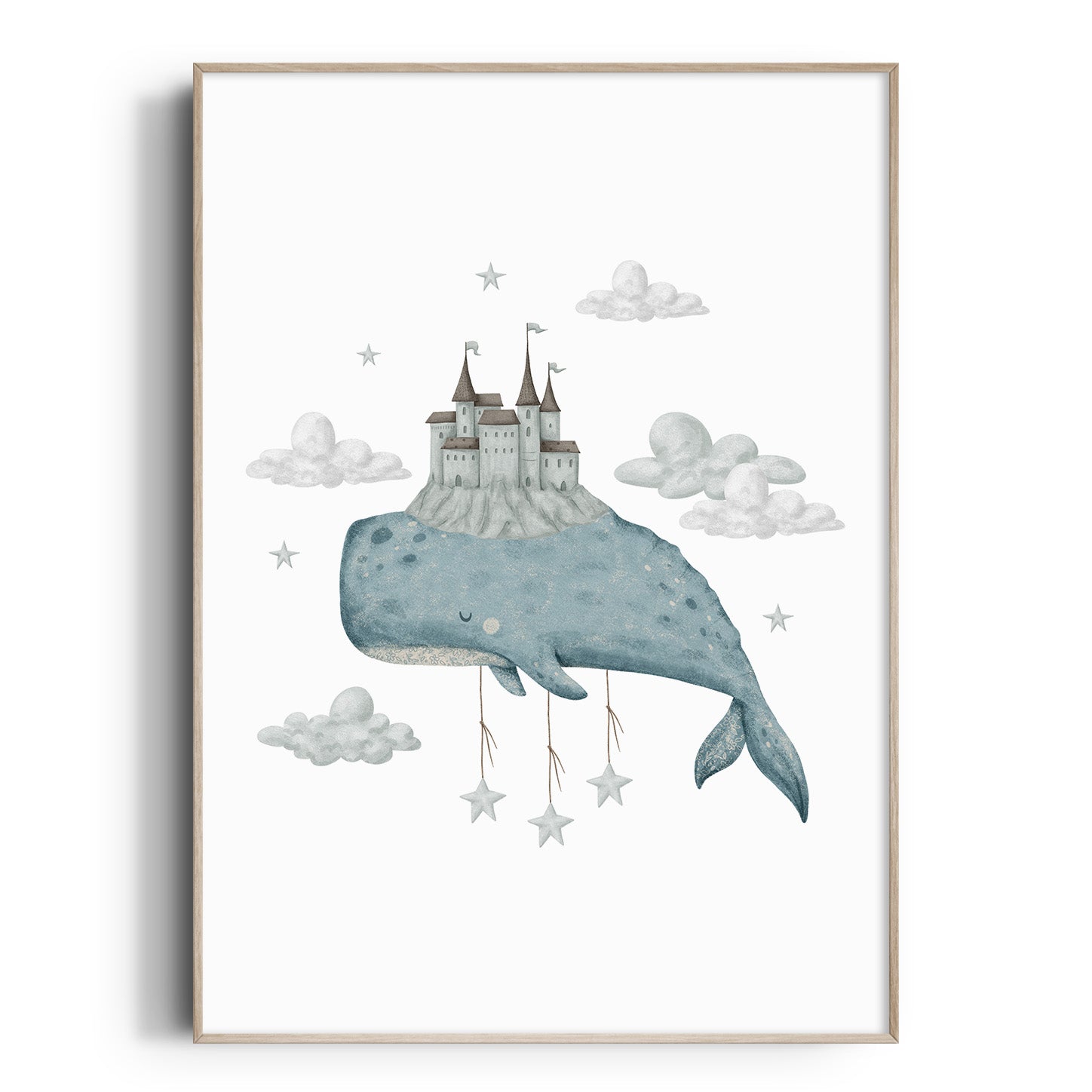 Boho Whale & Castle Print