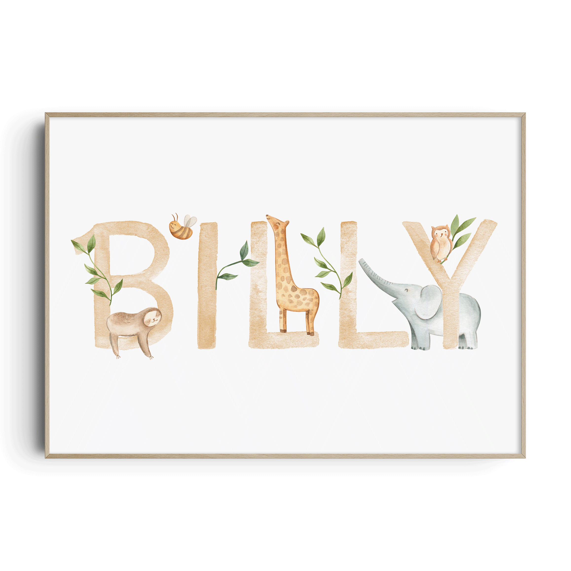 Safari & Jungle Animal Name Print