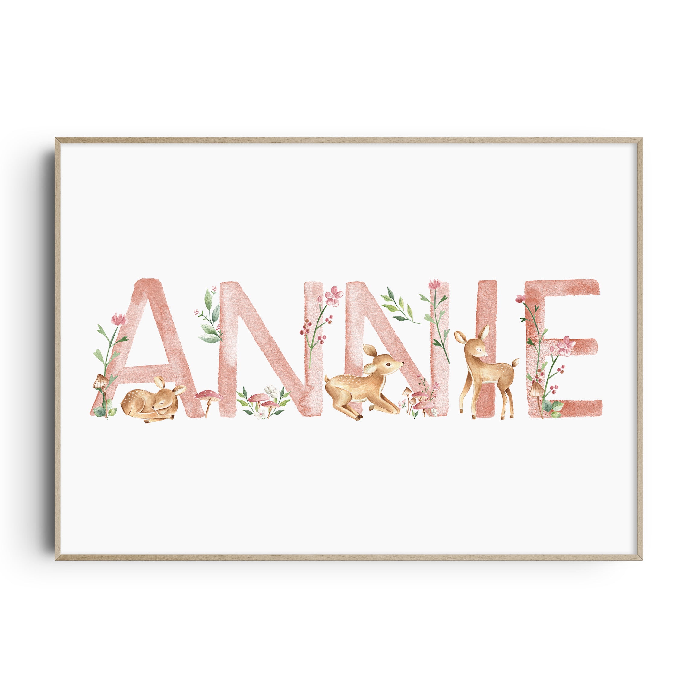 Baby Deers Name & Birth Print