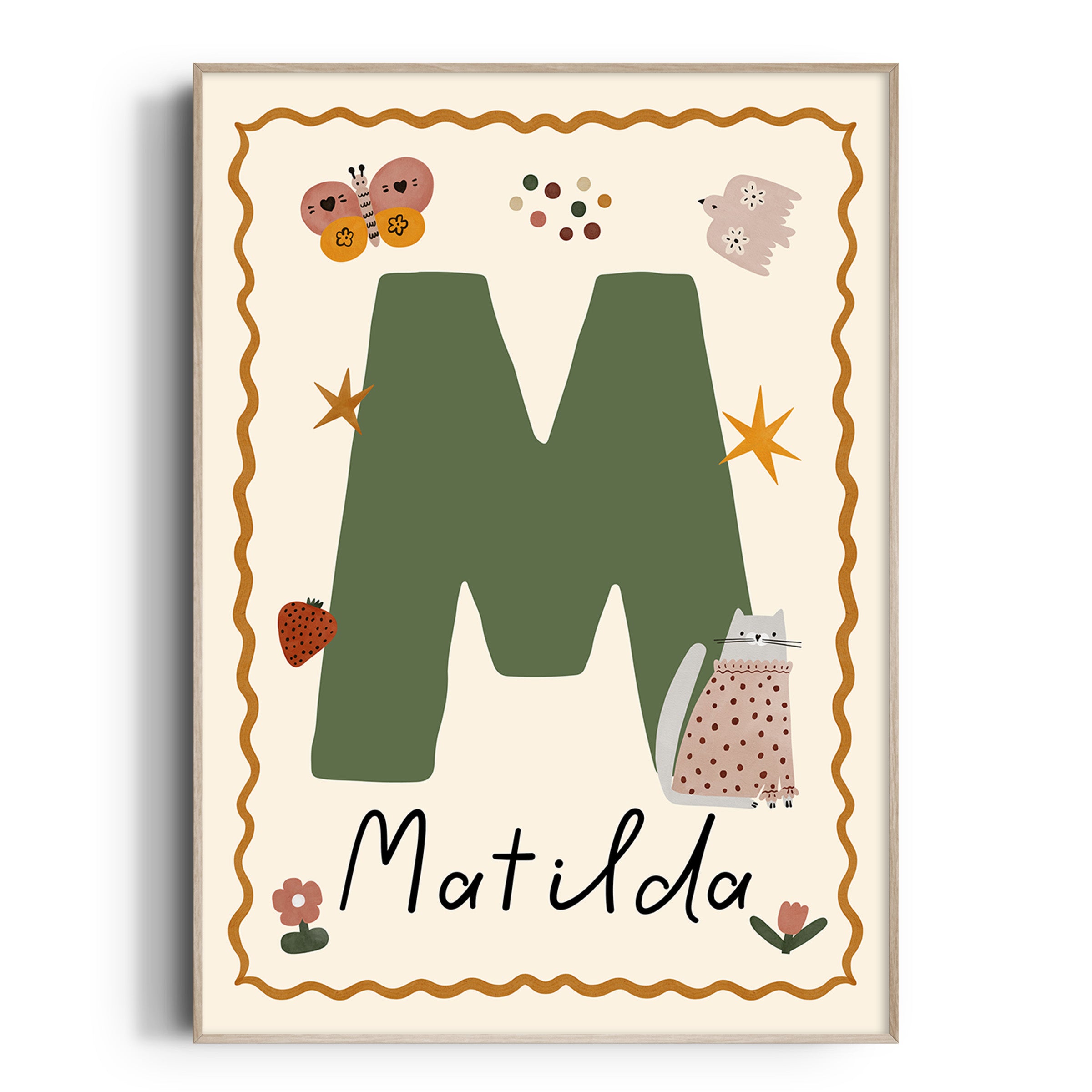 Whimsy Cate Letter & Name Print