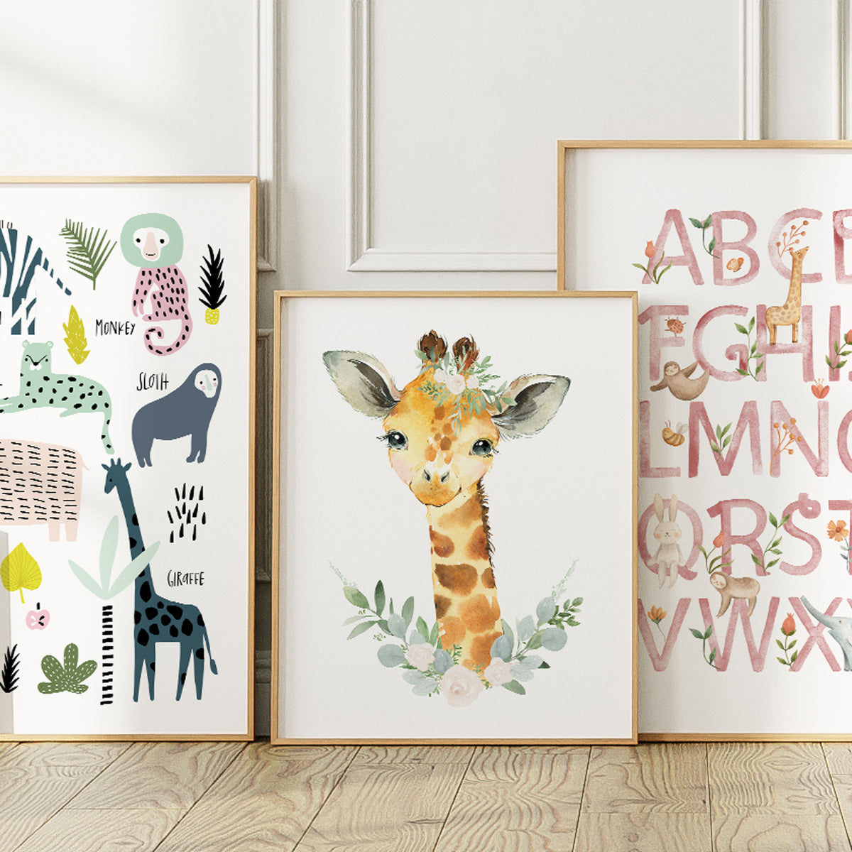 Jungle & Safari Nursery Prints, Girls Bedroom Wall Art - The Kids Print ...