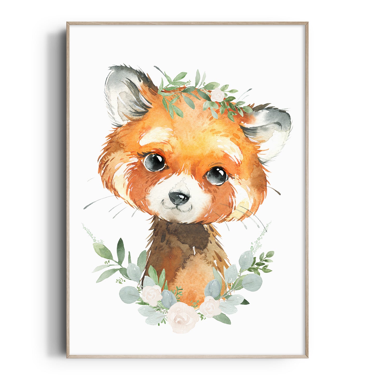 Floral Baby Red Panda Print