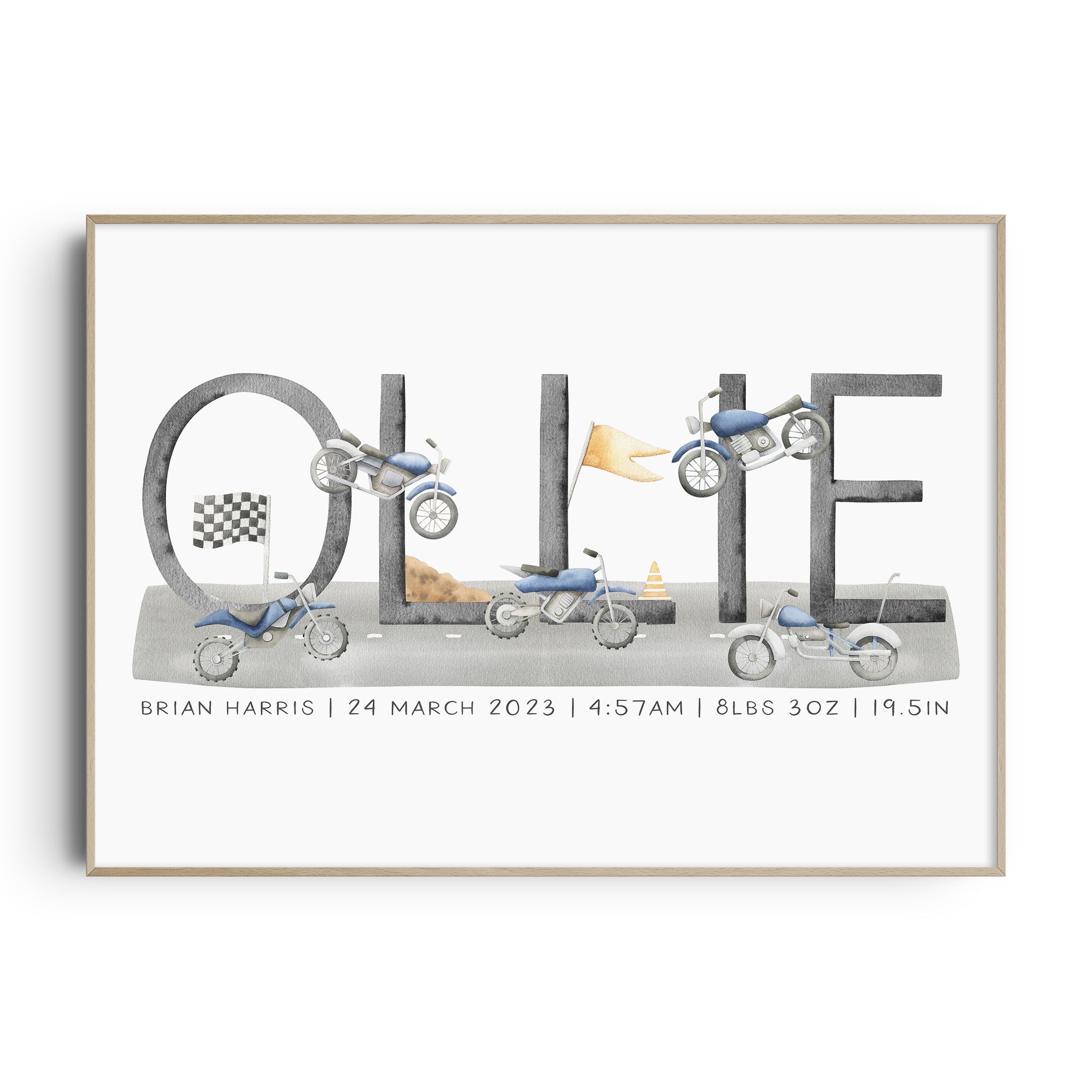 Motorcycle Name Print