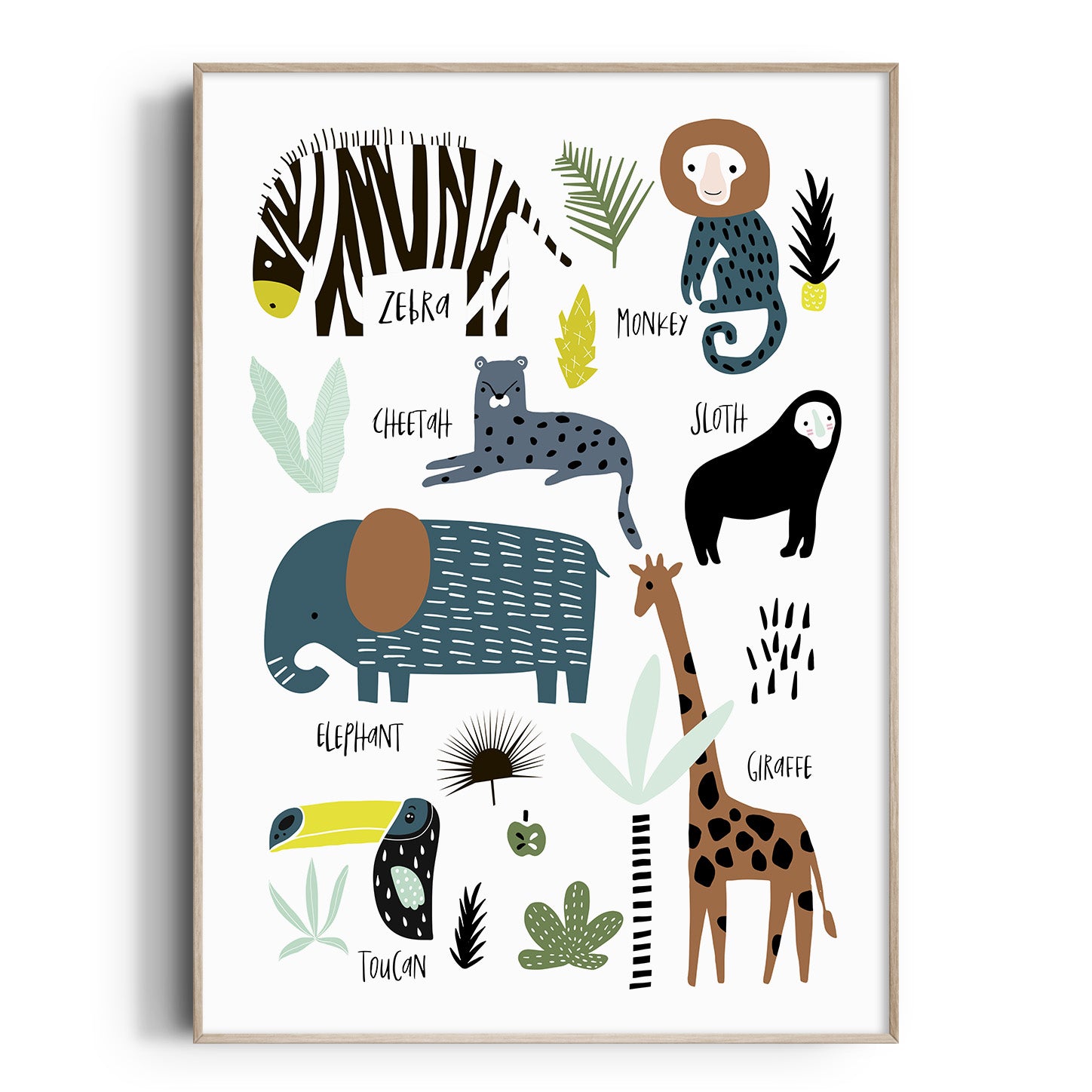 Jungle Animal Nursery Print | Safari Nursery Wall Art | The Kids Print ...