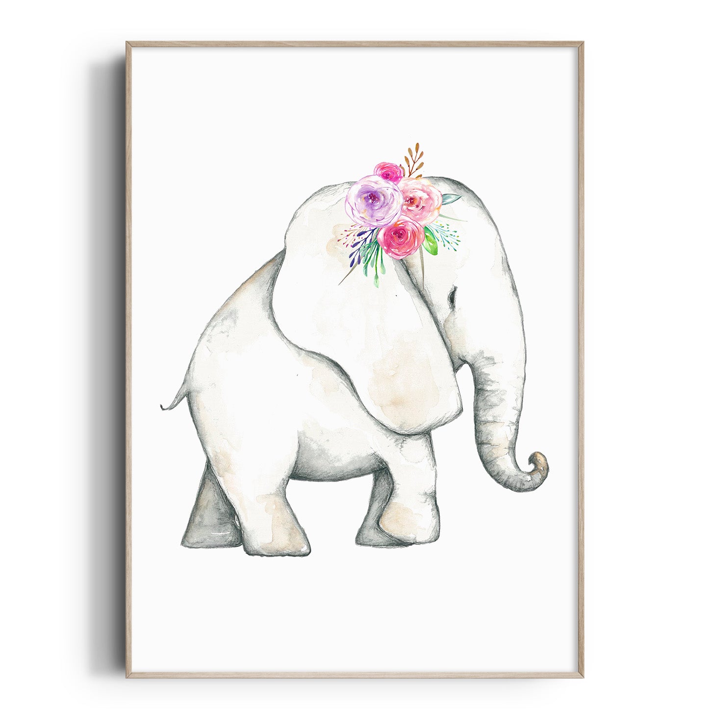 Boho Woodland Elephant Print