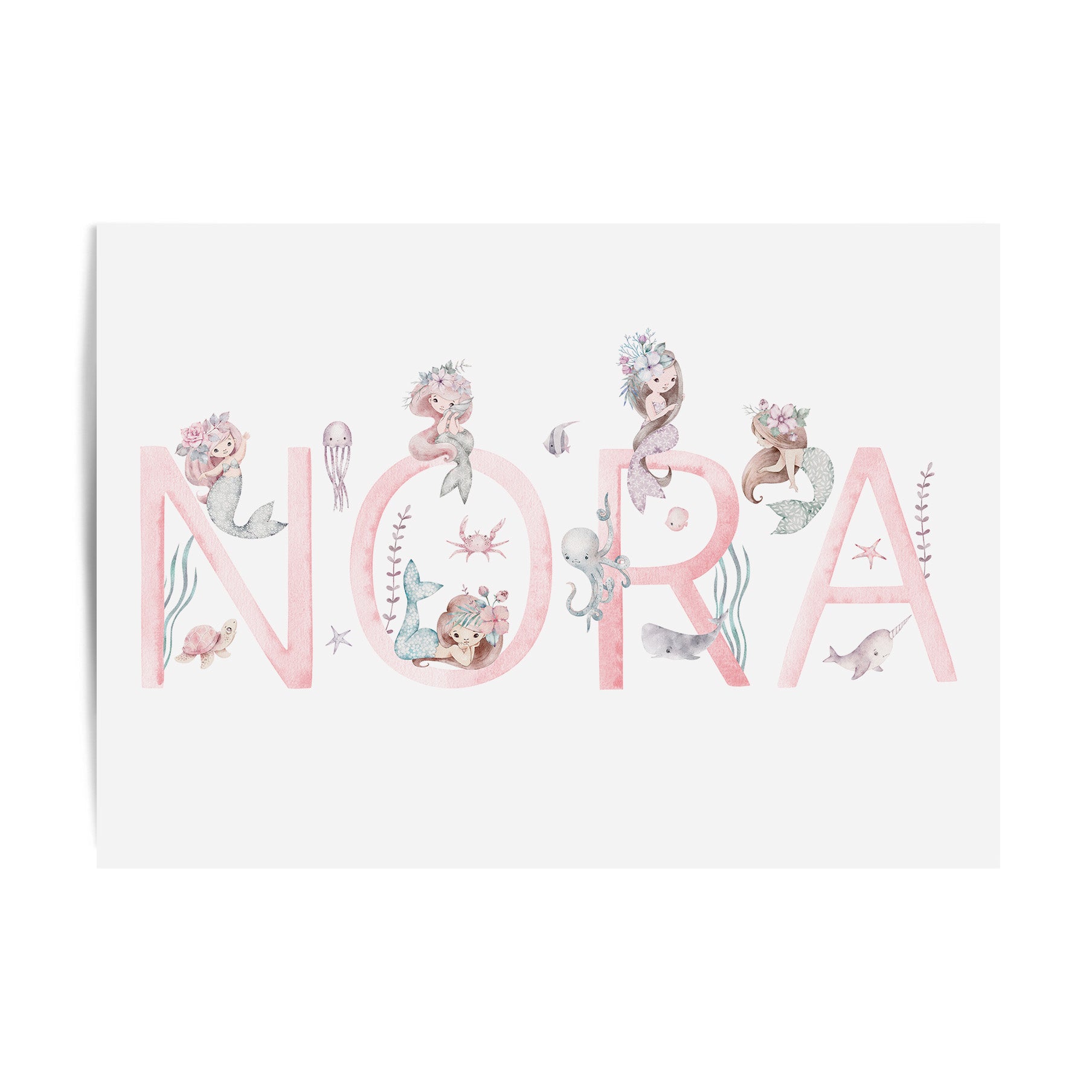 Mermaid Name & Birth Print