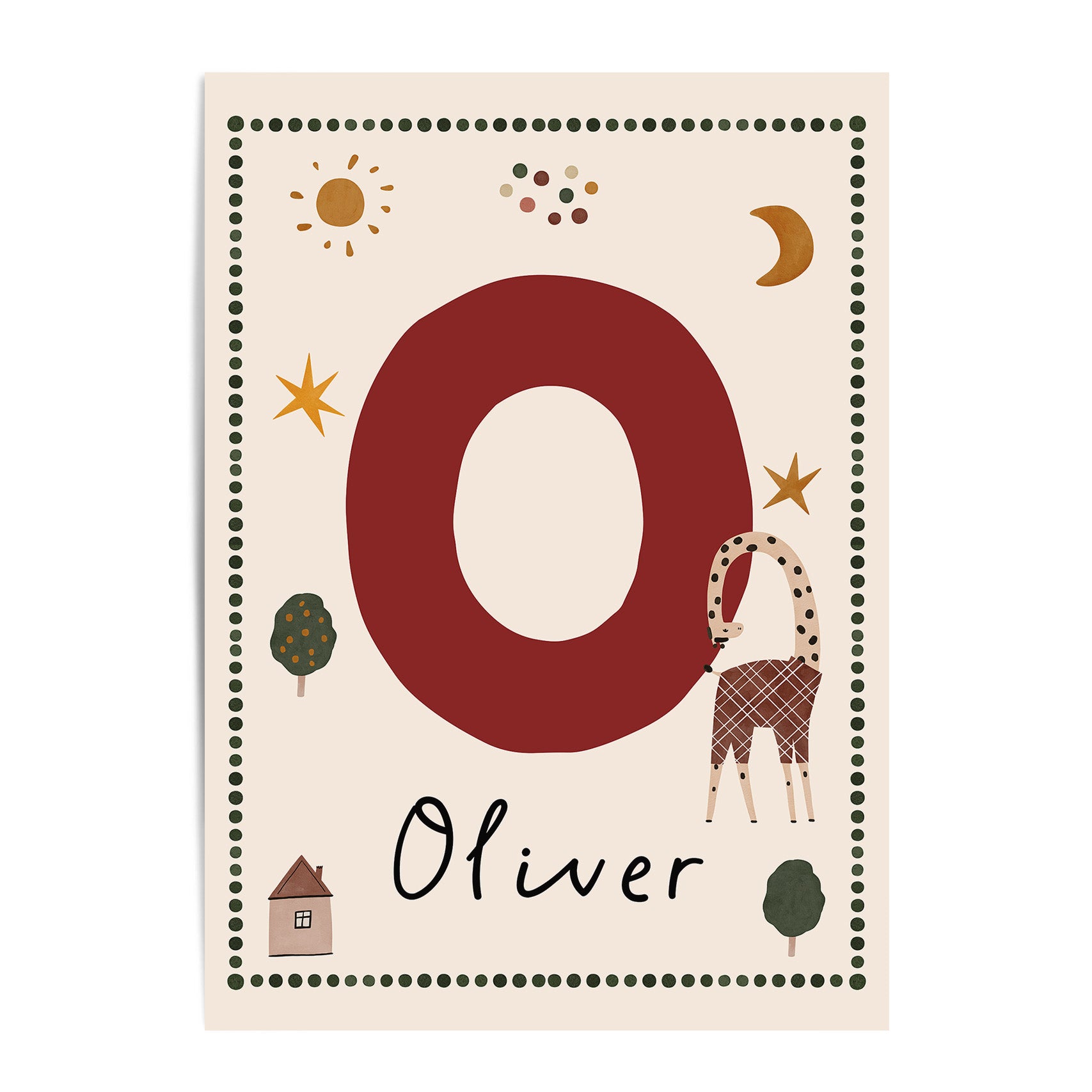 Whimsy Giraffe Letter & Name Print