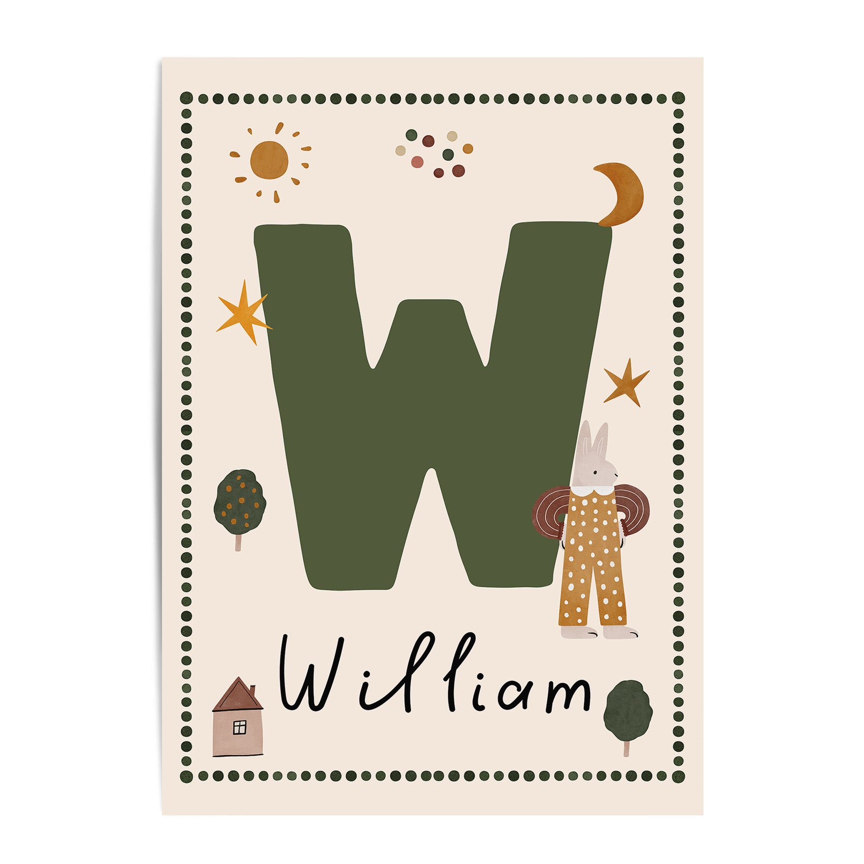 Whimsy Bunny Letter & Name Print