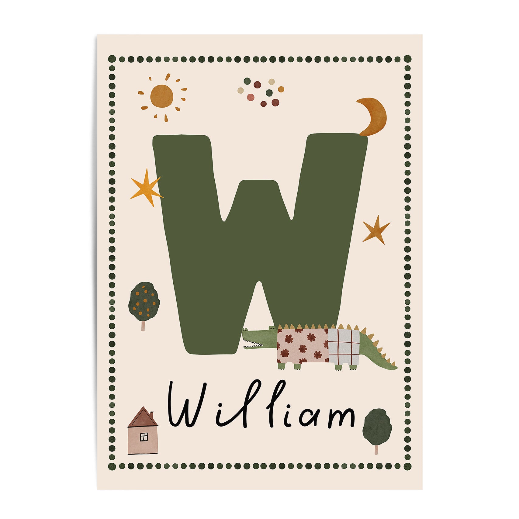 Whimsy Crocodile Letter & Name Print
