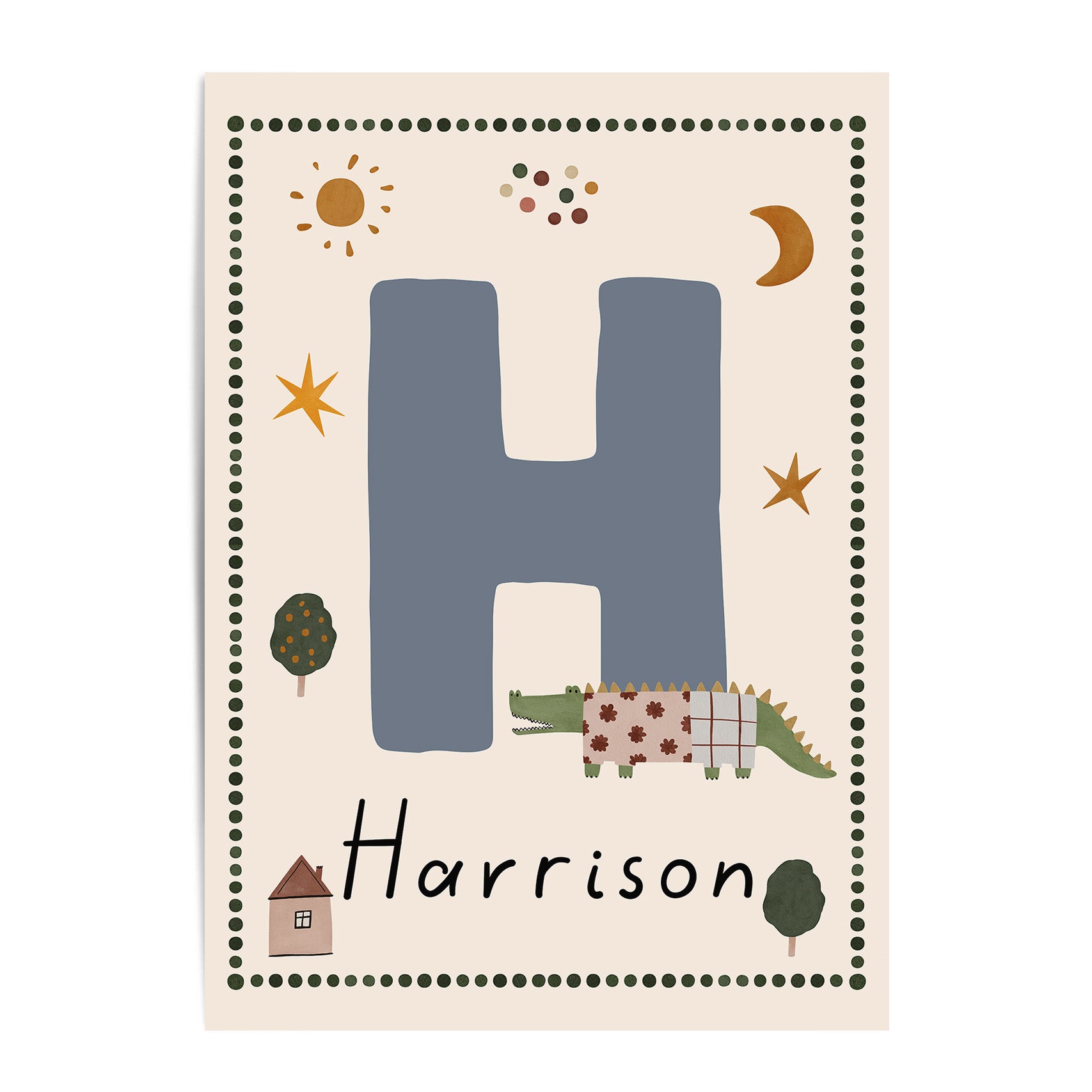 Whimsy Crocodile Letter & Name Print