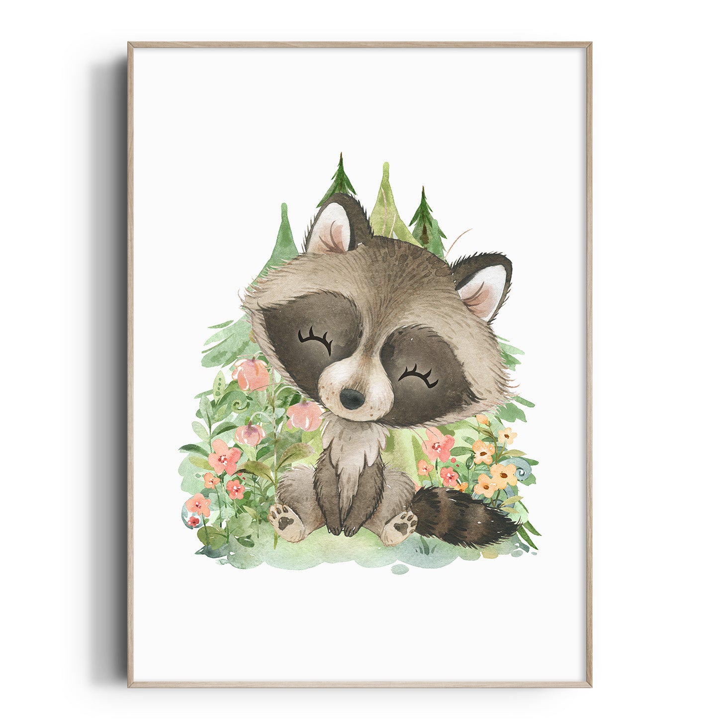 Woodland Racoon Print