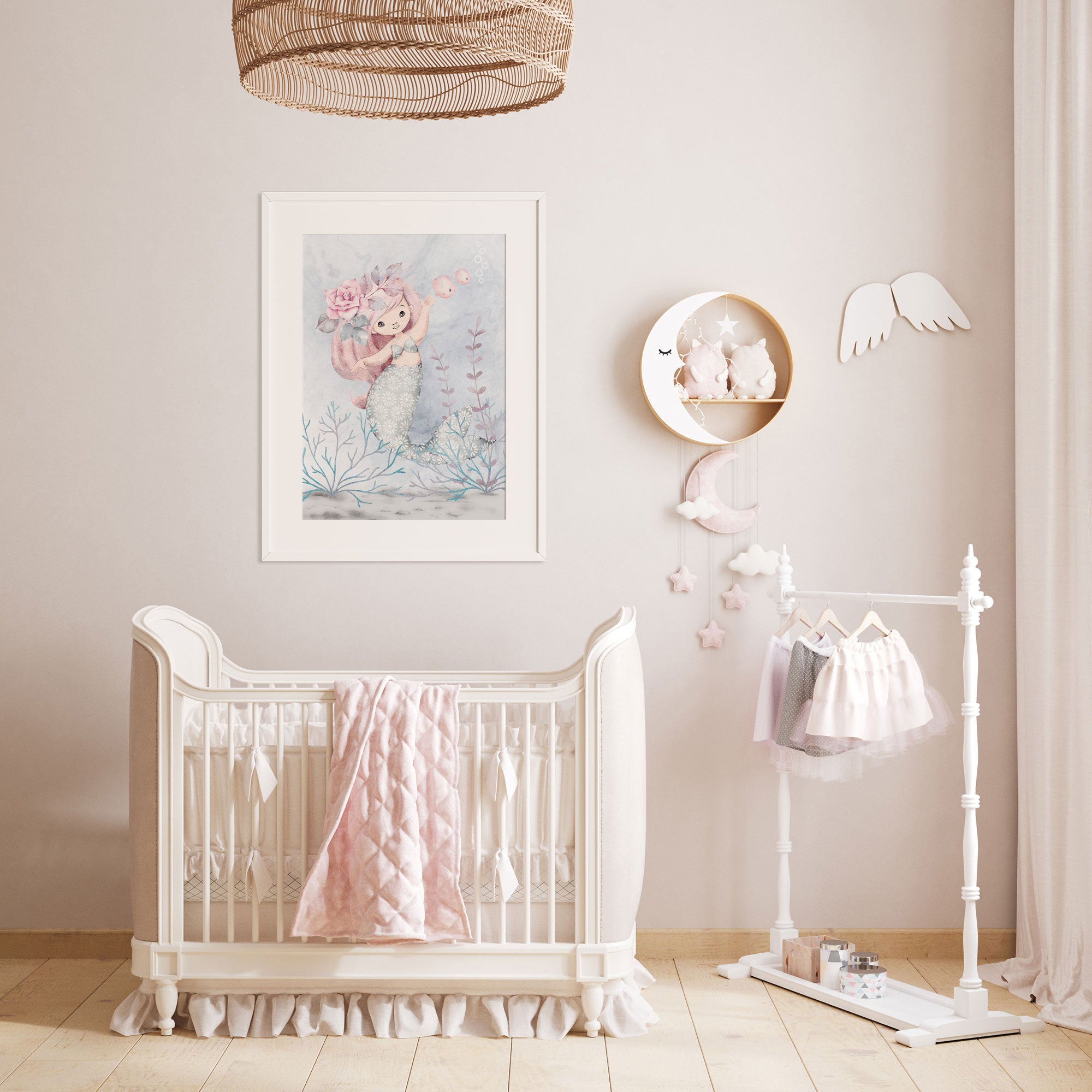 Mermaid nursery wall best sale decor