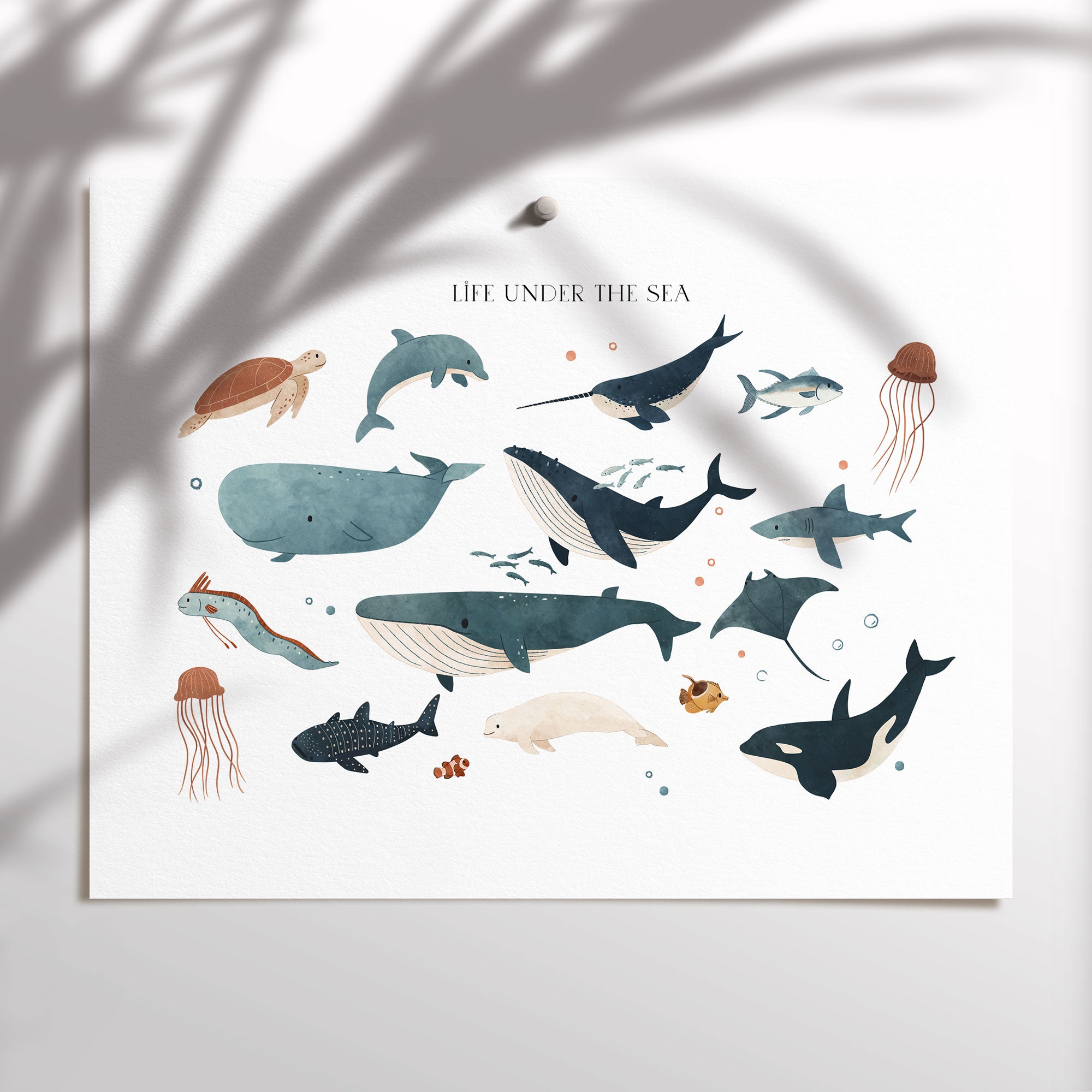 Under The Sea Nursery Wall Art Ocean Animals Print The Kids