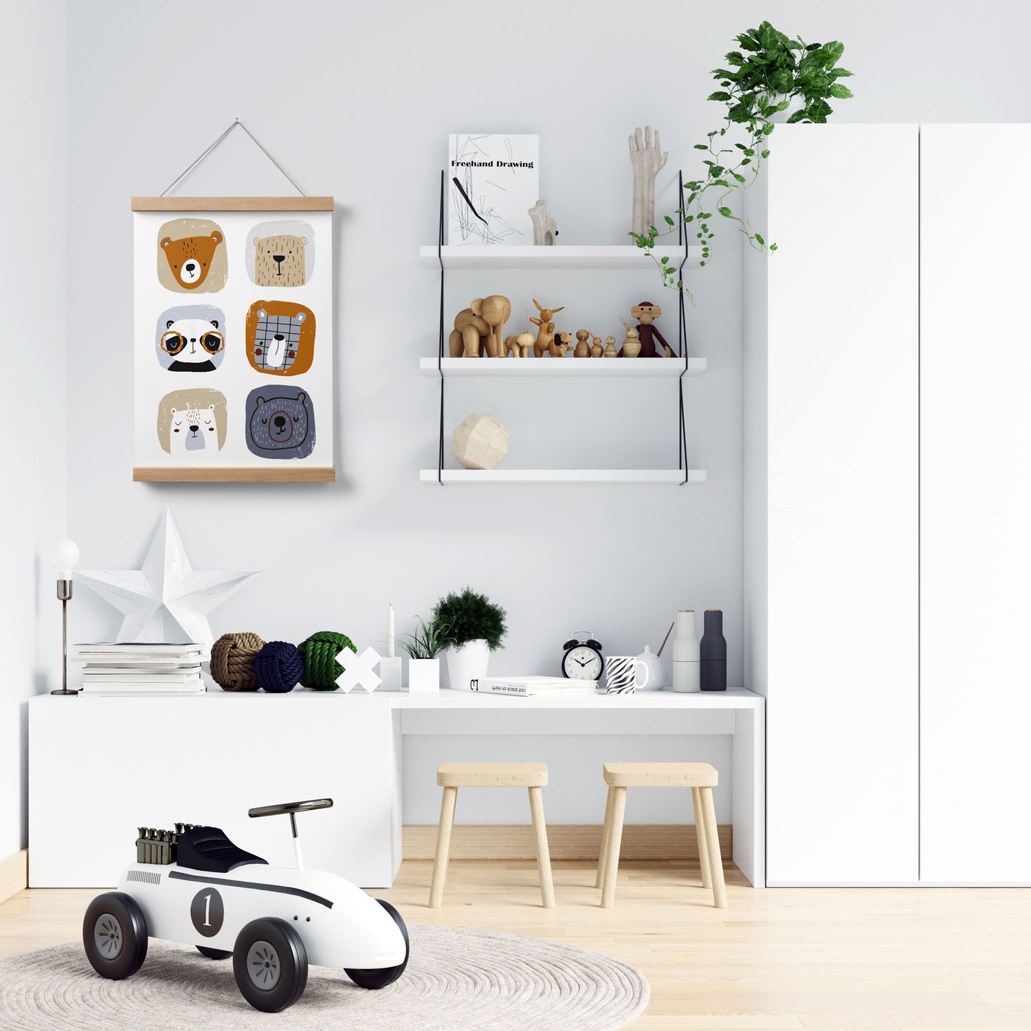 Woodland Bears Print