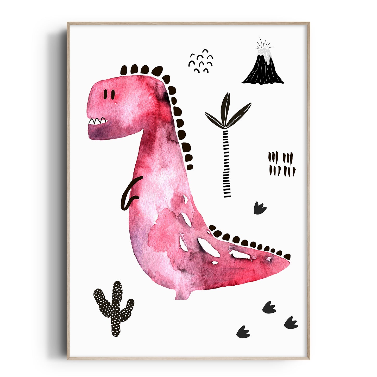 Red Dinosaur Print