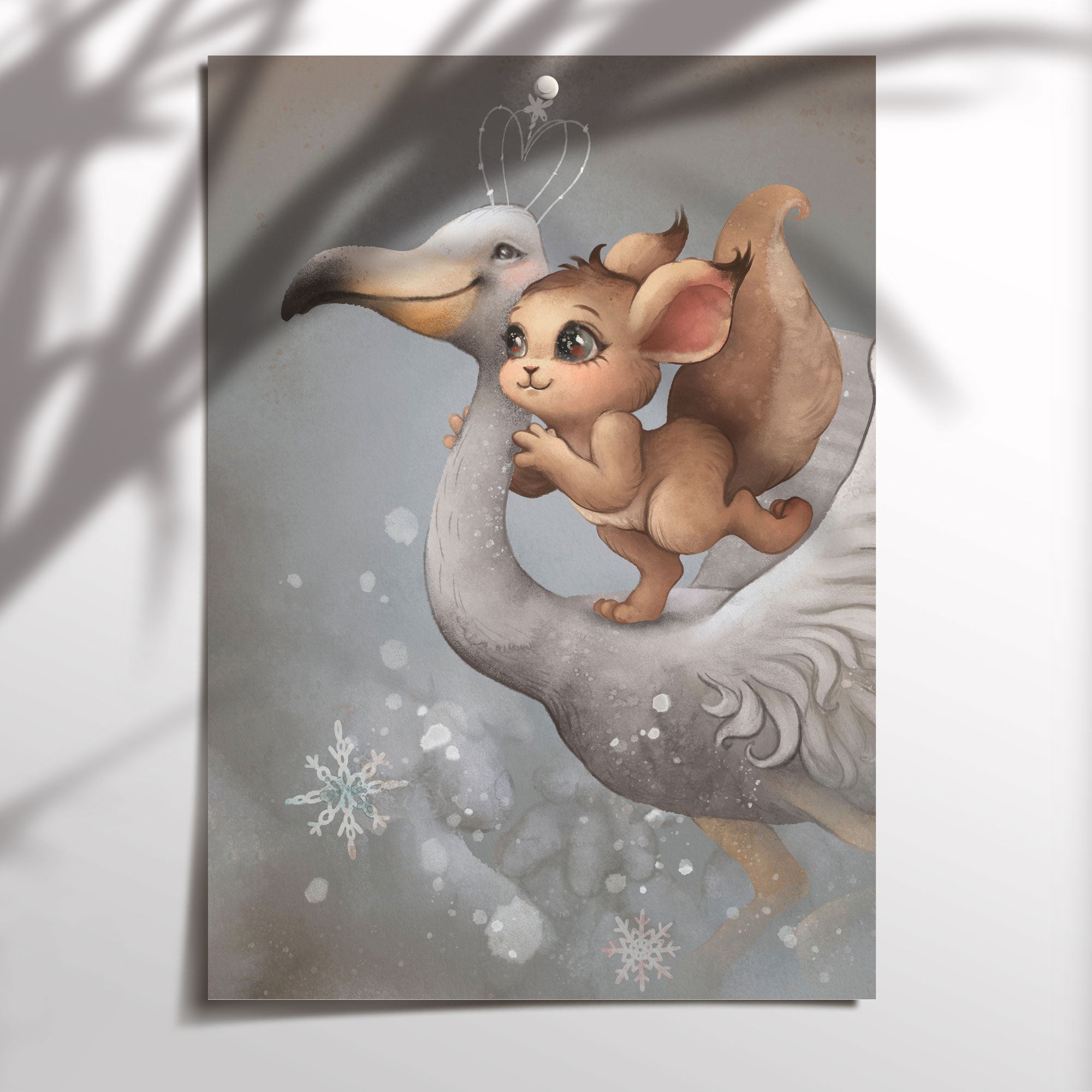 Magical Flamingo & Squirrel Print