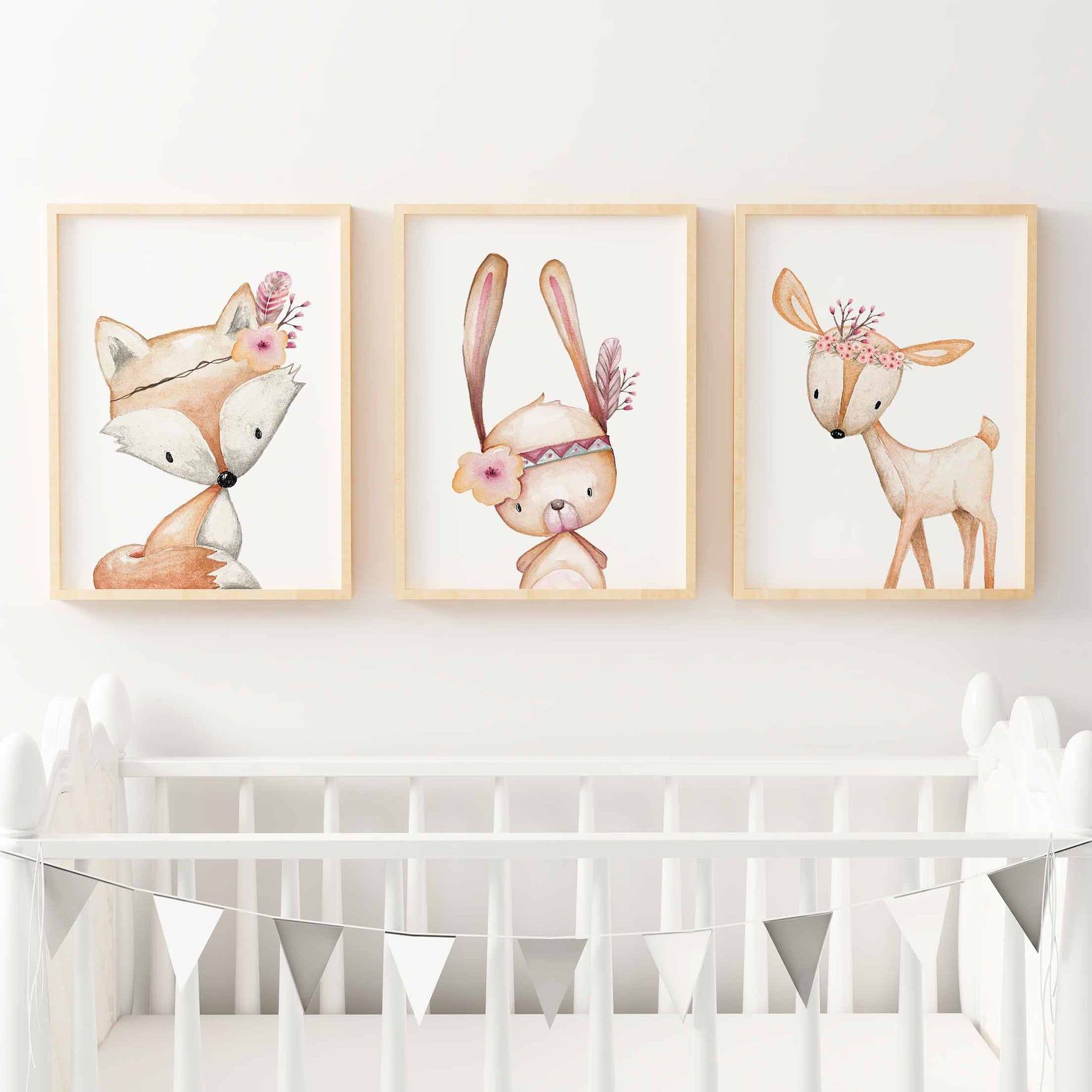 Nursery Animal Prints Woodland Nursery Prints Boho Nursery