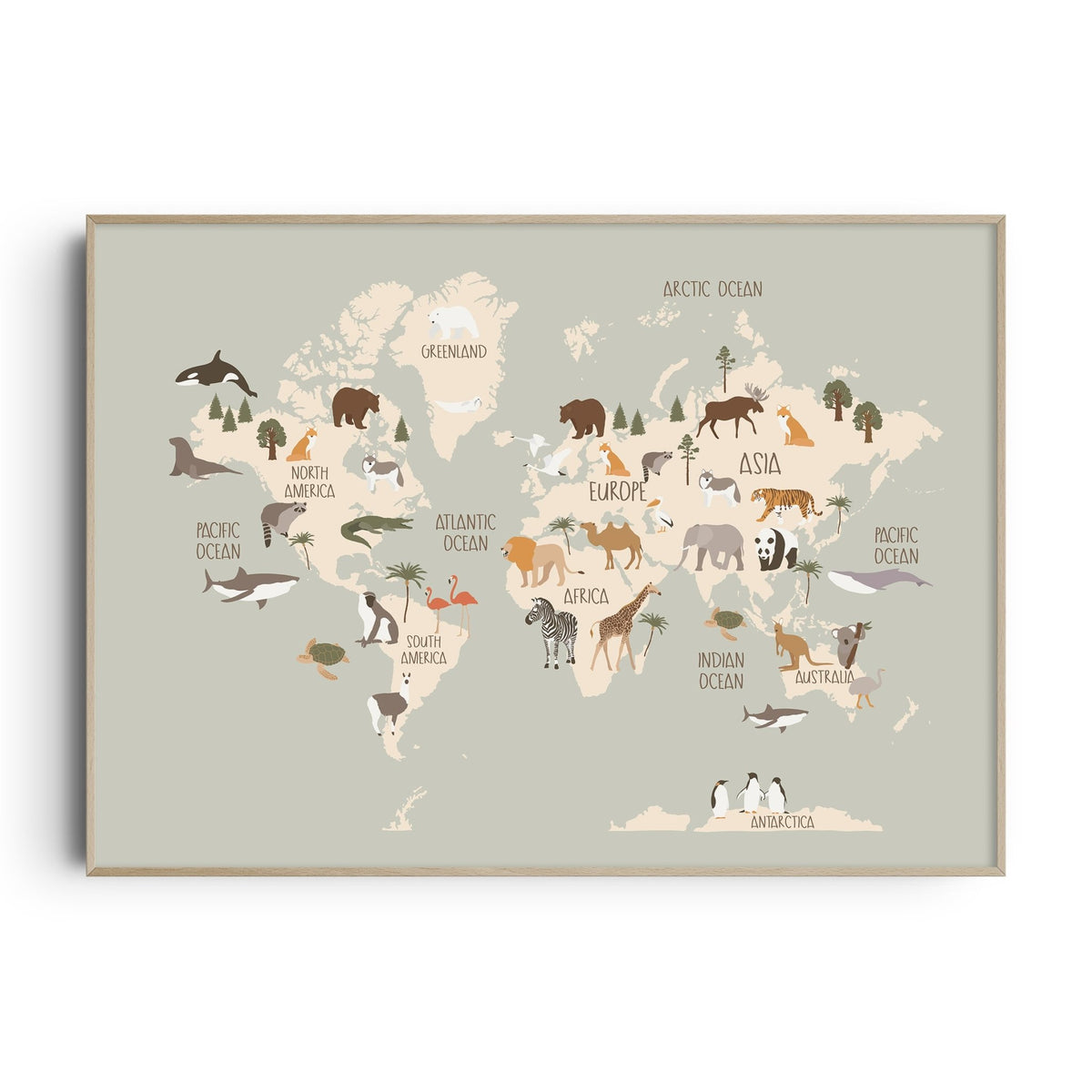 World Map Nursery Prints & Posters | Kids Playroom Wall Art – The Kids ...