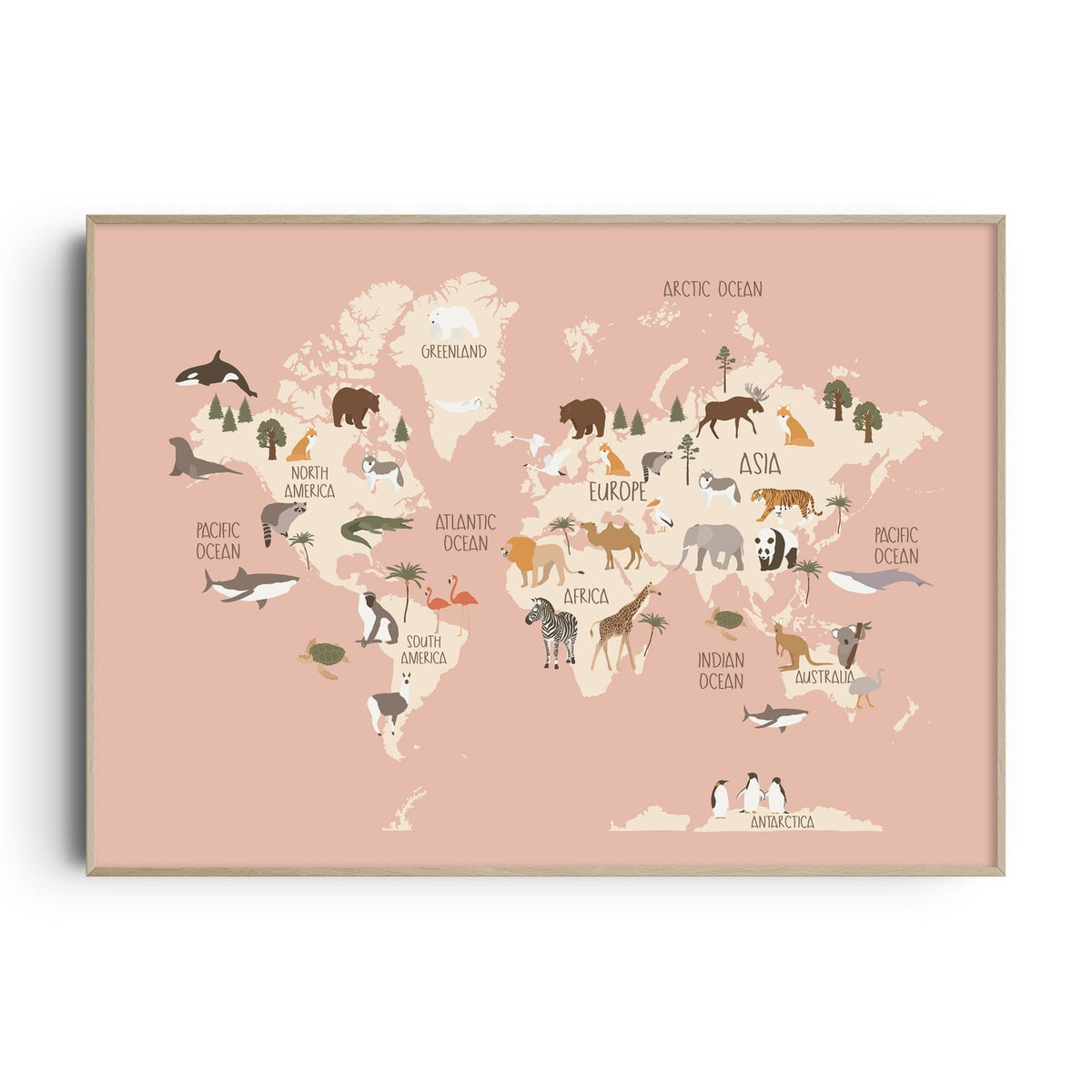 World Map Nursery Prints & Posters | Kids Playroom Wall Art – The Kids ...