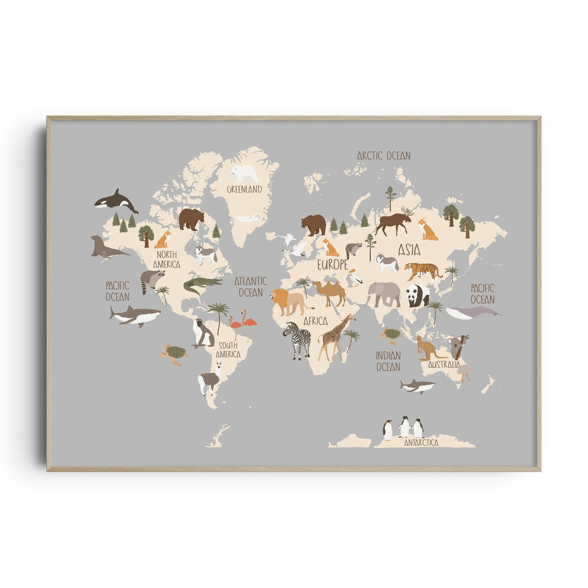 World Map Nursery Prints & Posters | Kids Playroom Wall Art – The Kids ...