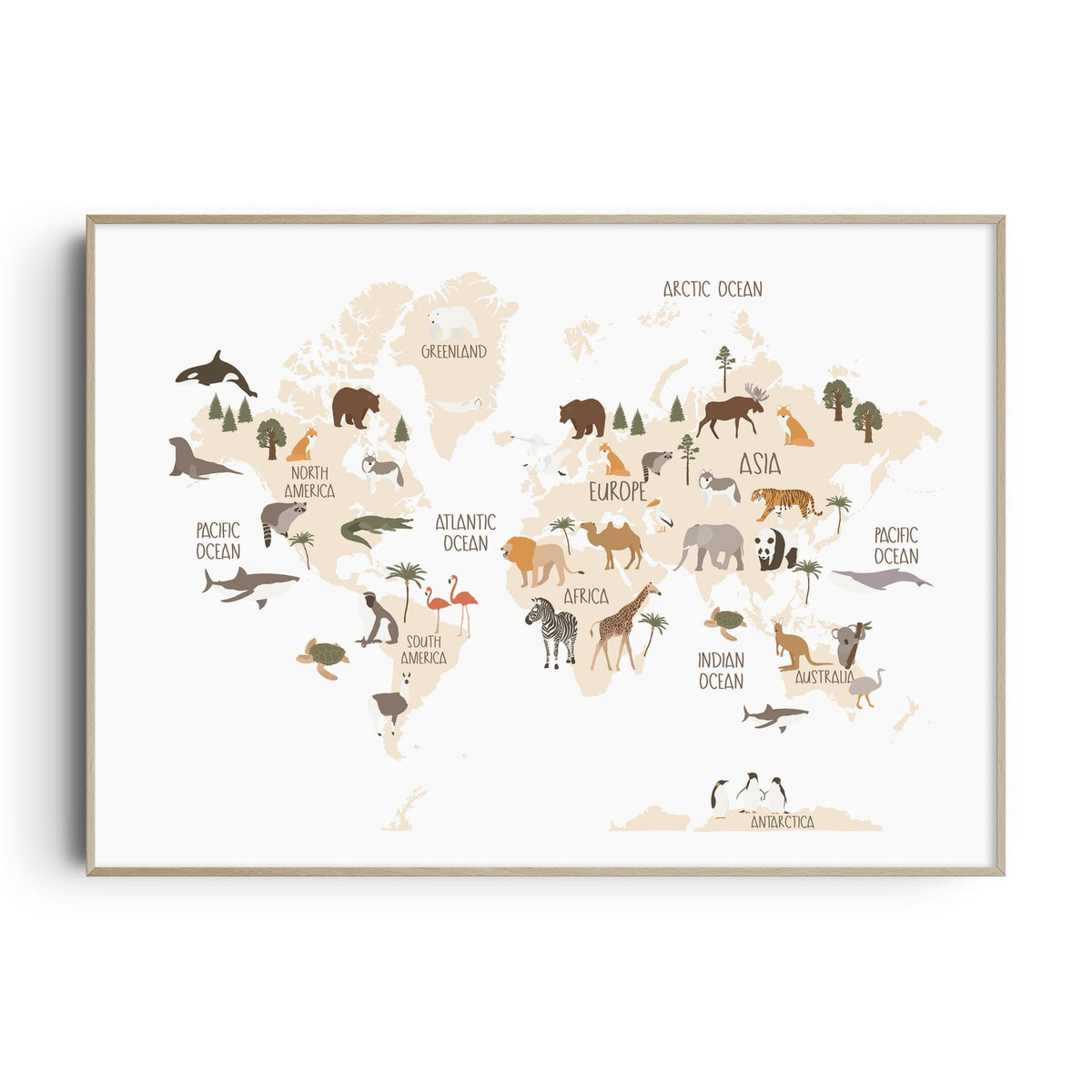 World Map Nursery Prints & Posters | Kids Playroom Wall Art – The Kids ...
