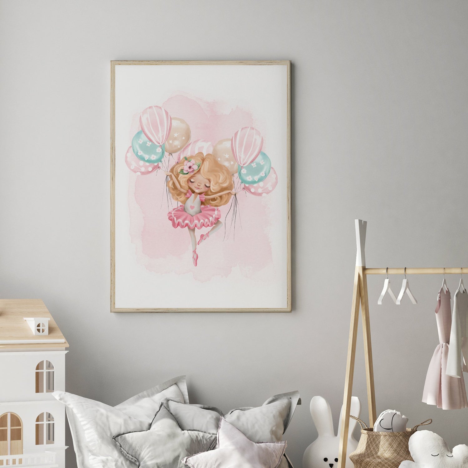 Ballerina & Balloons Print