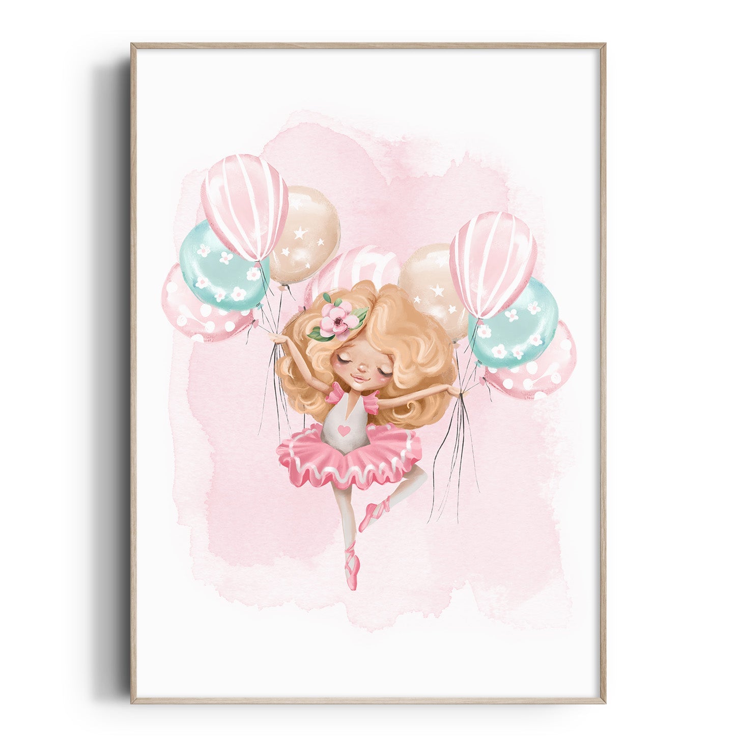 Ballerina & Balloons Print
