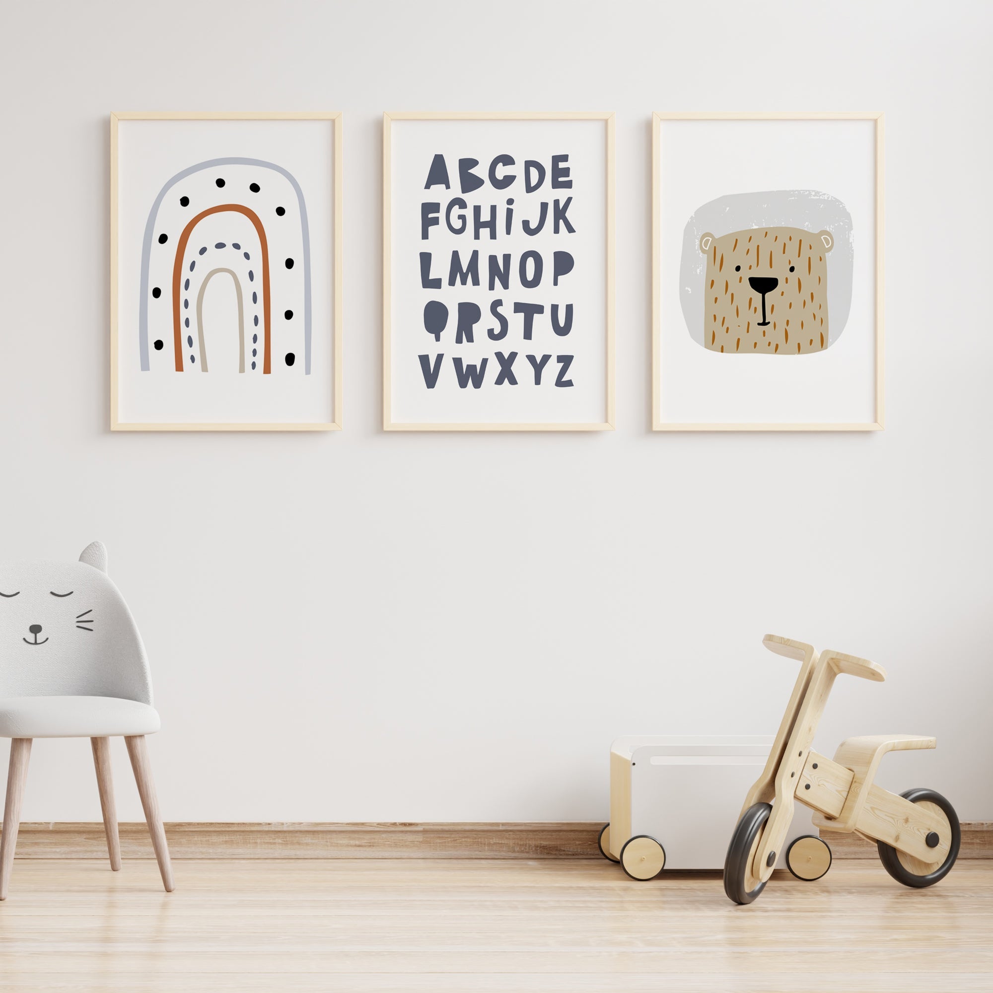 Bear, Alphabet & Rainbow Prints