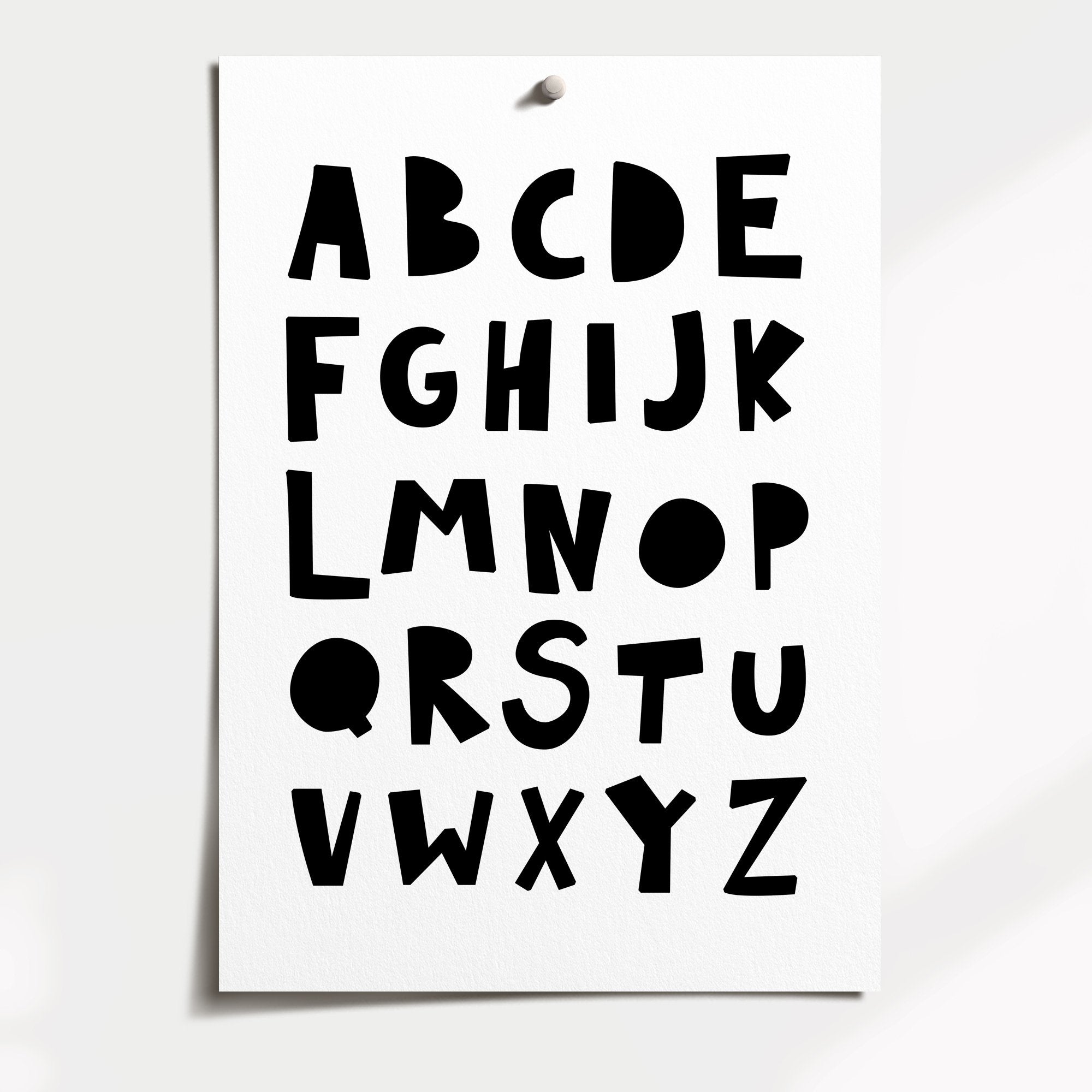 Black Alphabet Print