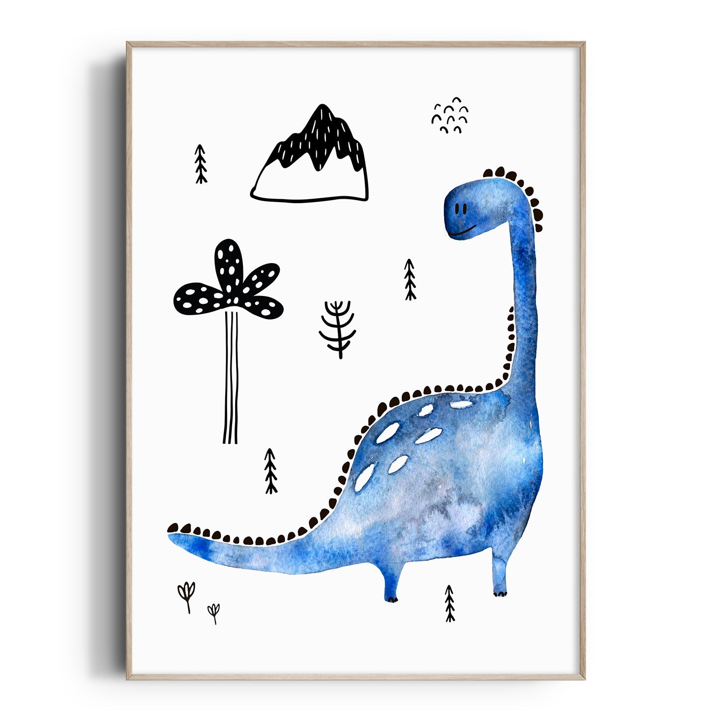 Blue Dinosaur Print
