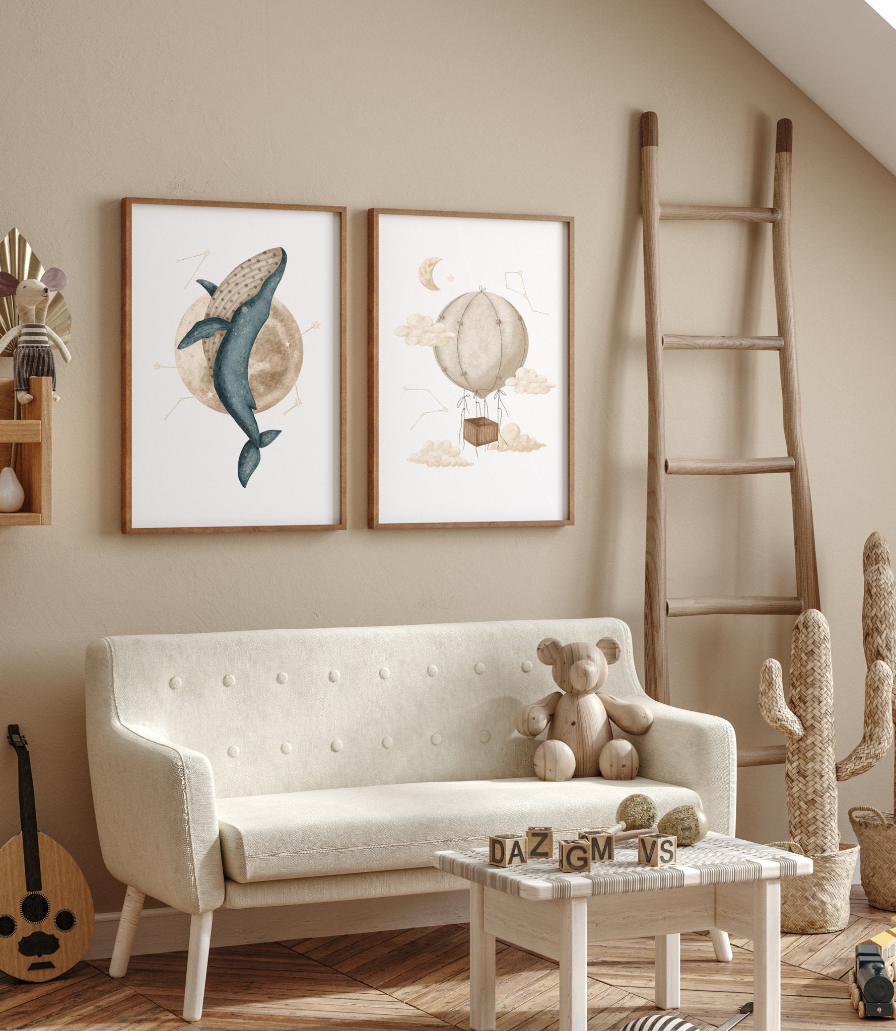 Boho Hot Air Balloon Print