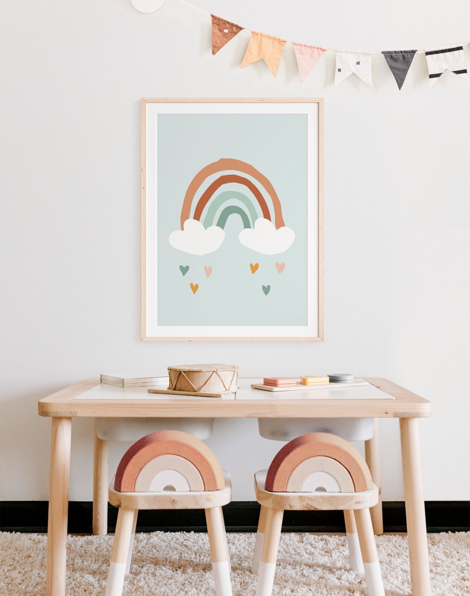 Boho Rainbow Nursery Print Girls Rainbow Wall Art The Kids