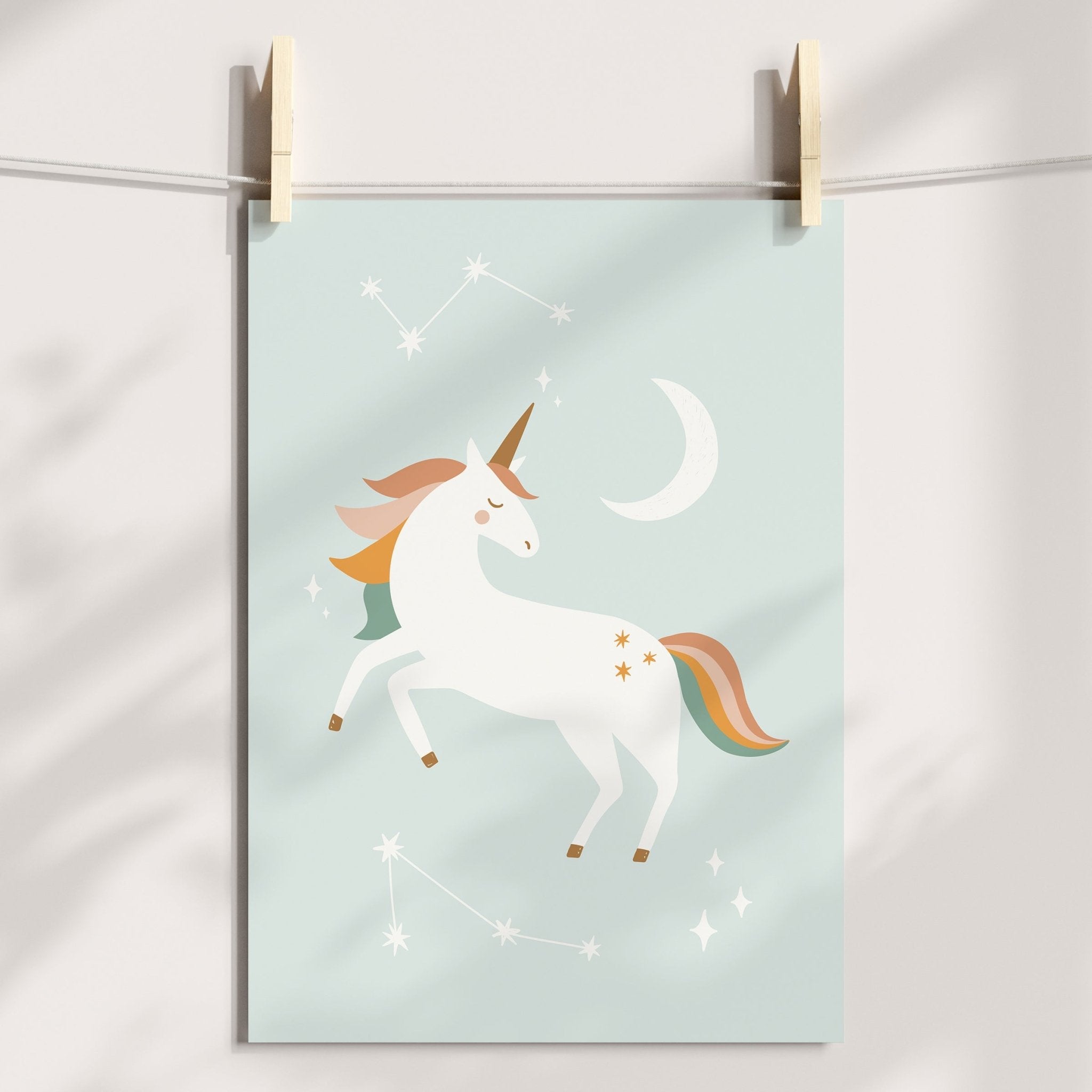 Boho Unicorn, Rainbow & Cloud Prints