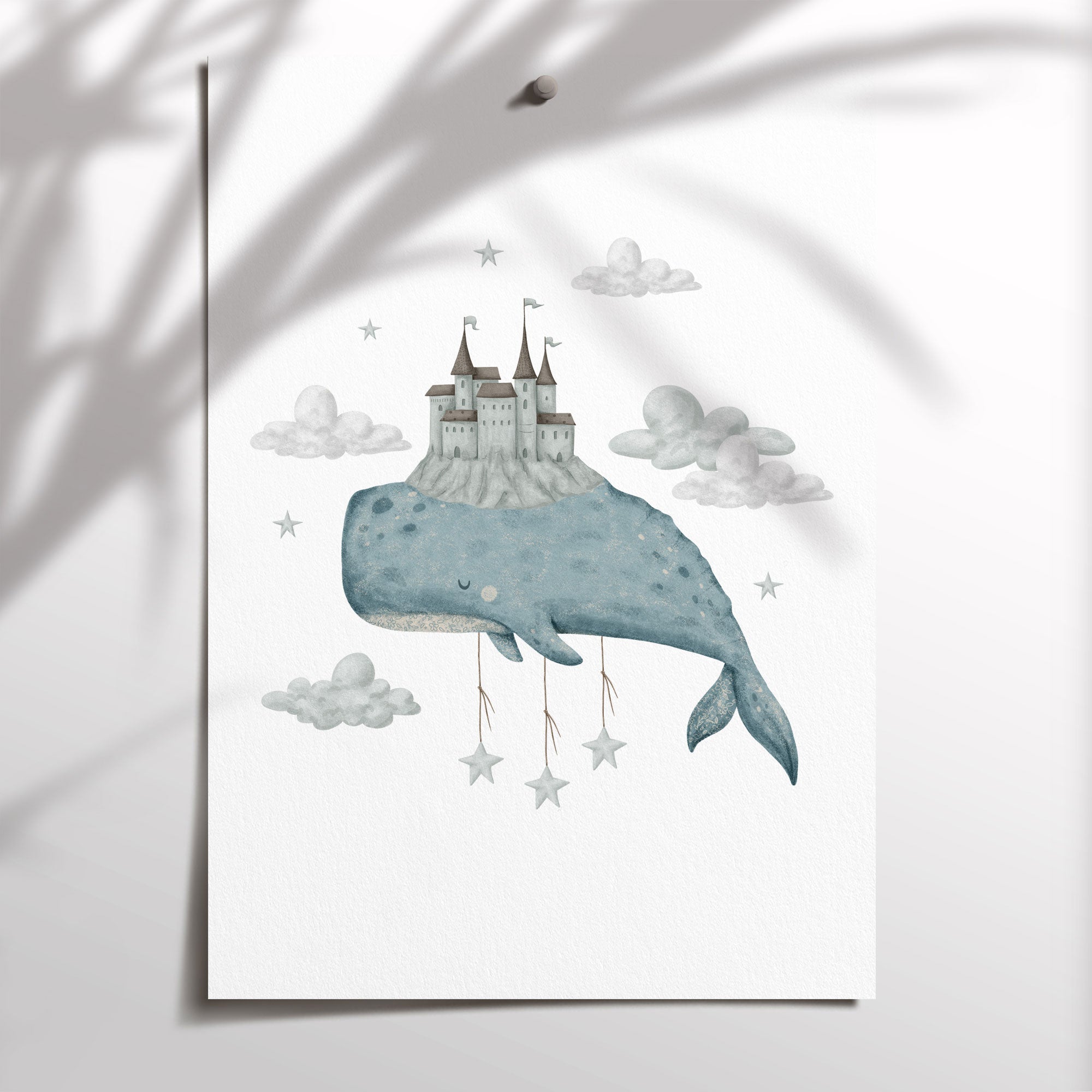 Boho Whale & Castle Print