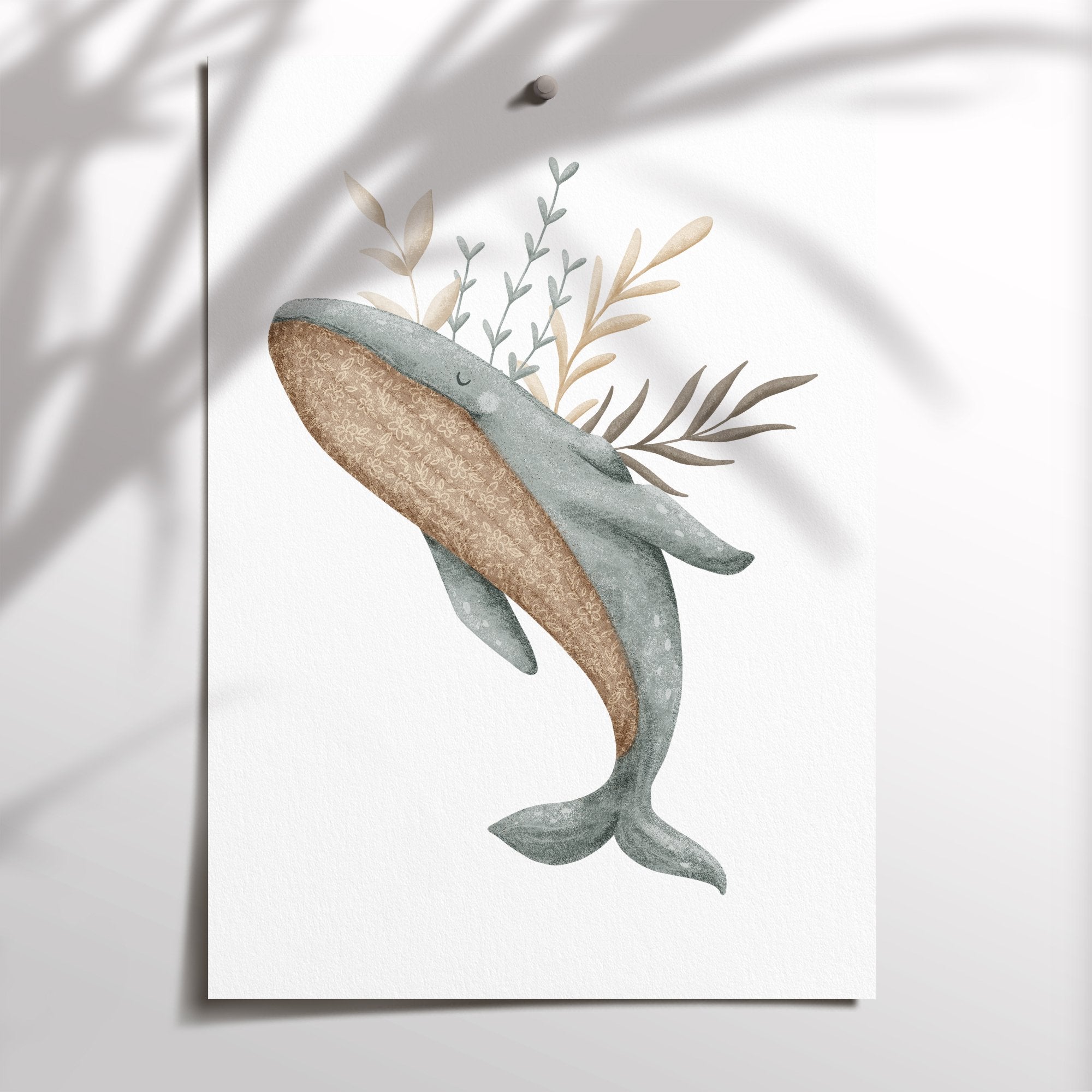 Boho Whale Print