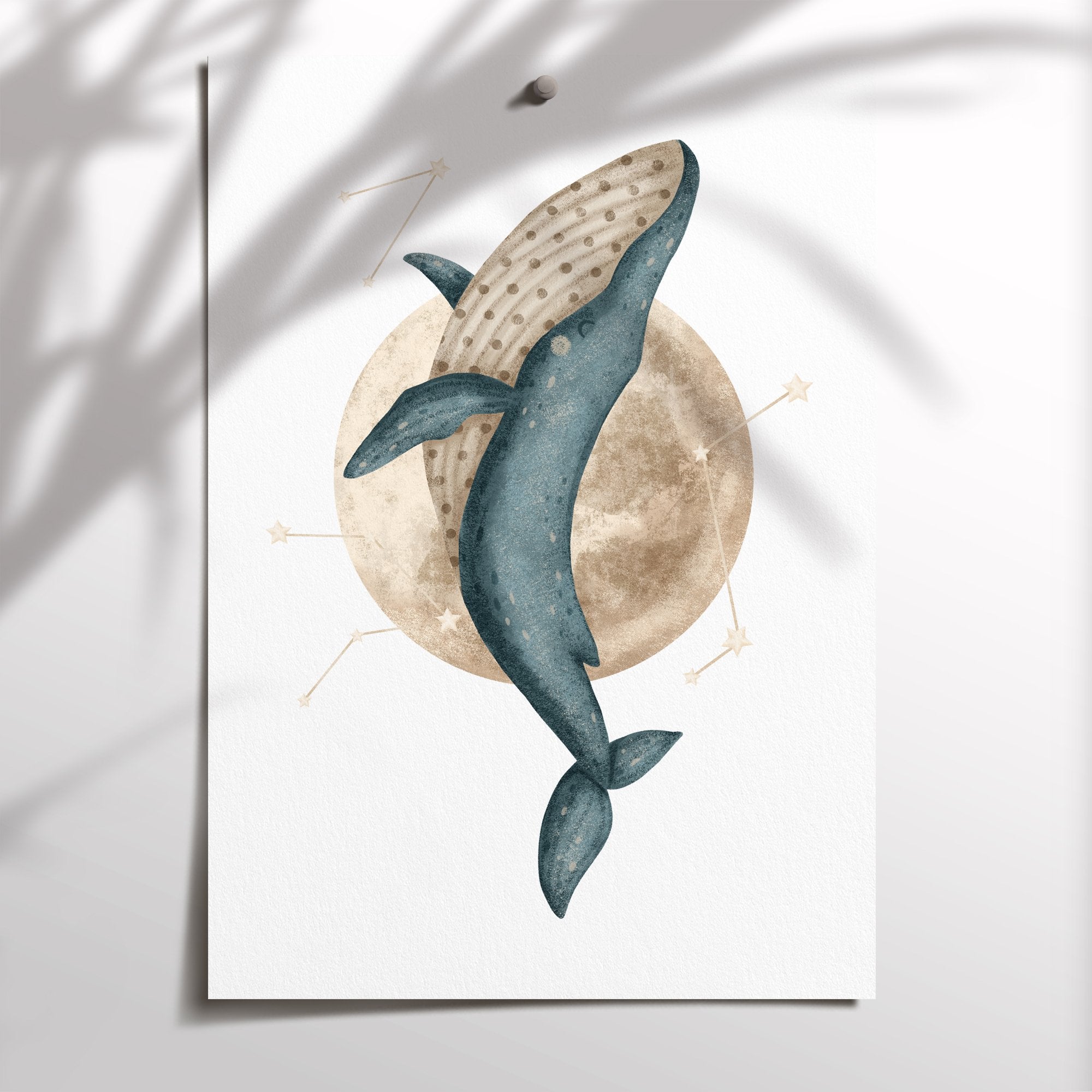 Boho Whale Print