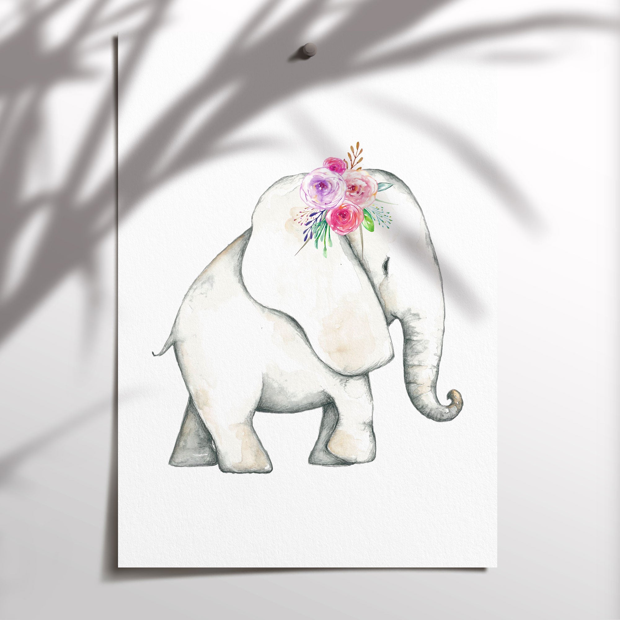 Elephant Nursery Print Boho Woodland Nursery Wall Art The Kids Print Store