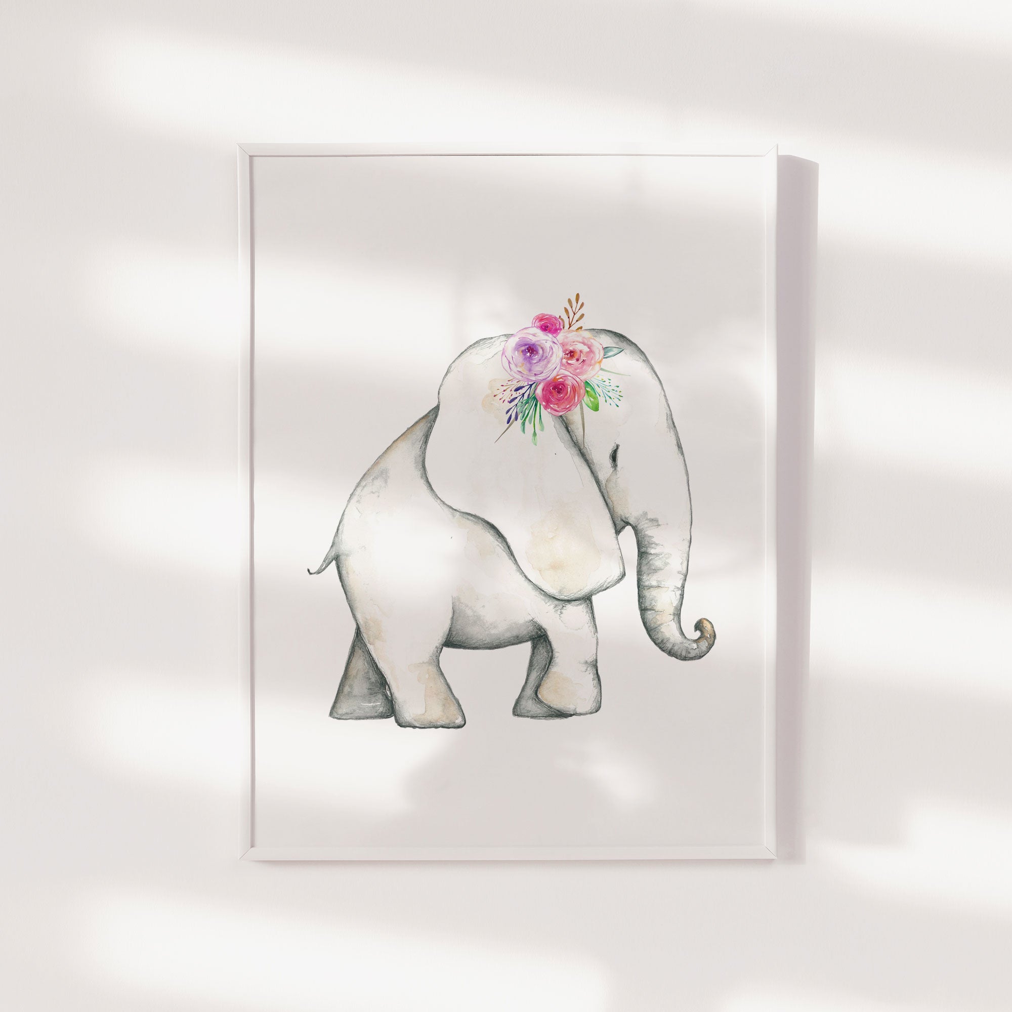 Boho Woodland Elephant Print