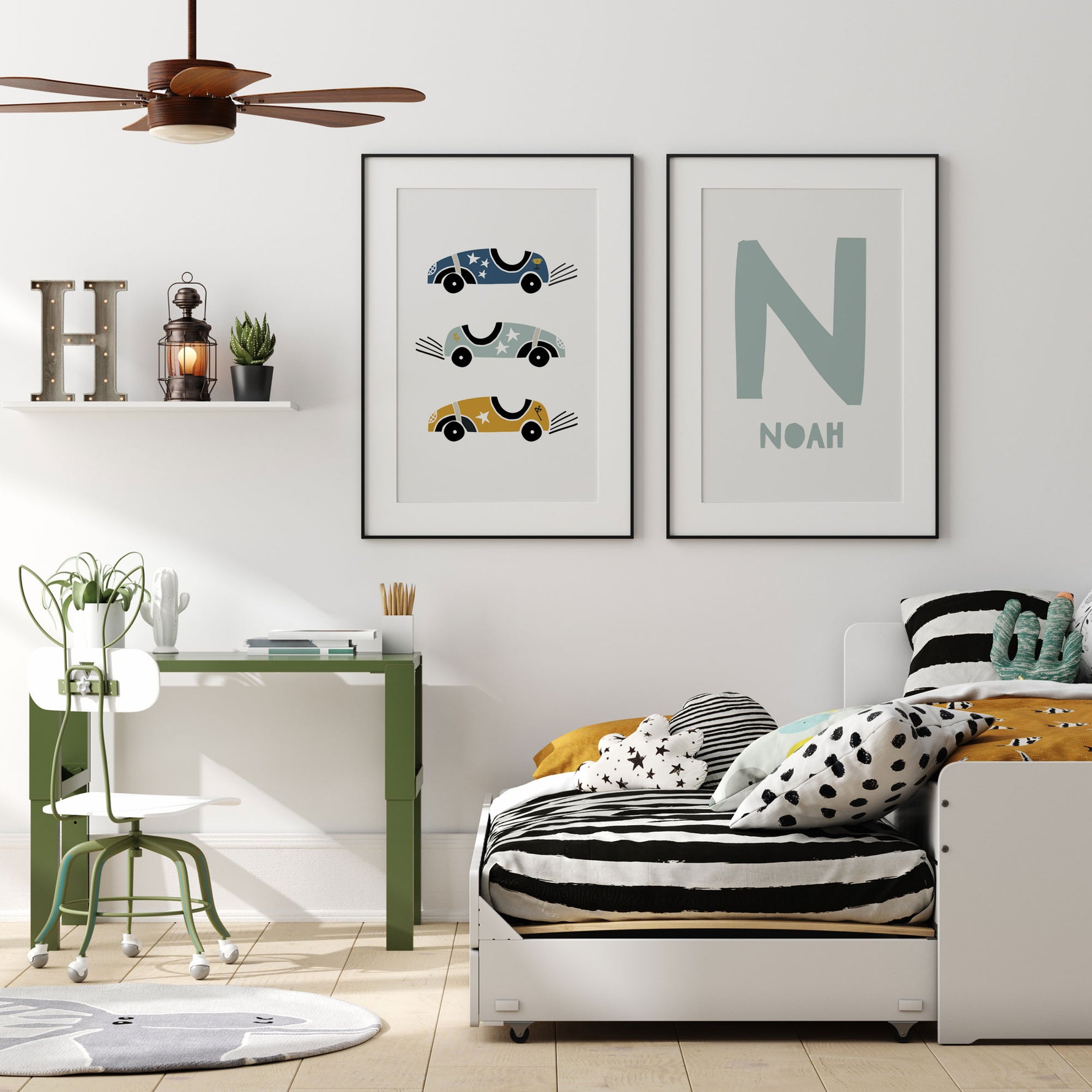 Nursery Prints Boys Room Wall Art Vintage Racing Cars – The