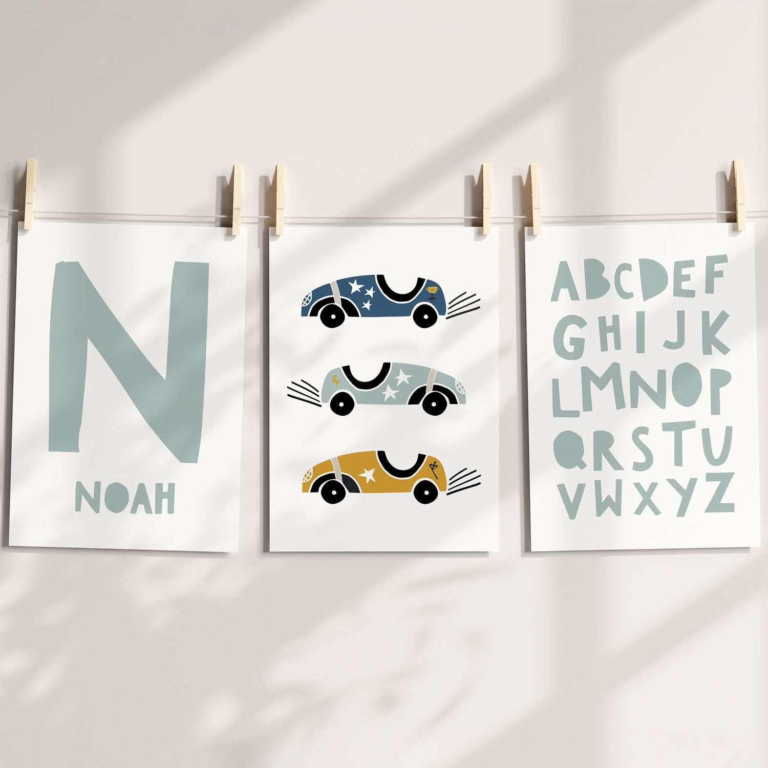 Racing Cars, Name & Alphabet Prints