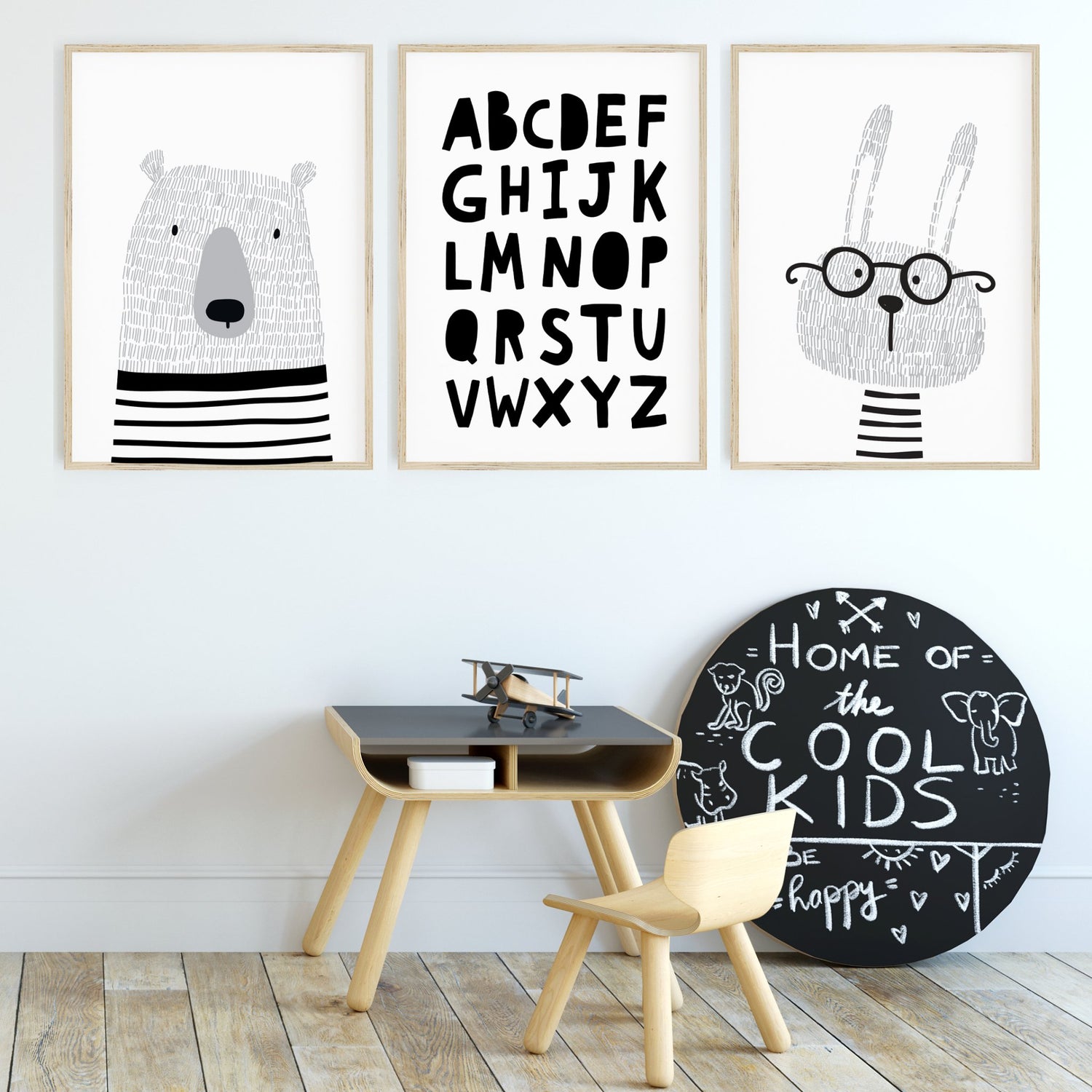 Bunny, Bear & Alphabet Prints