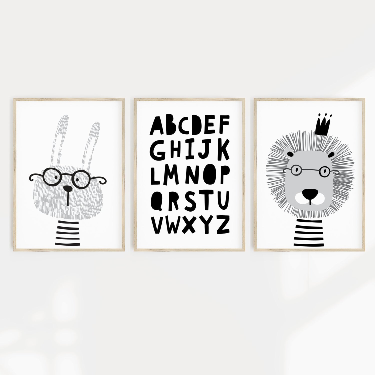 Bunny, Lion & Alpahbet Prints