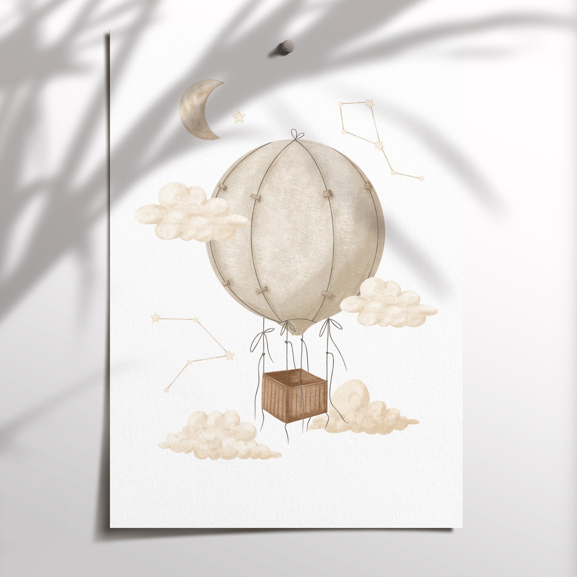 Castle, Hot Air Balloon & Name Print