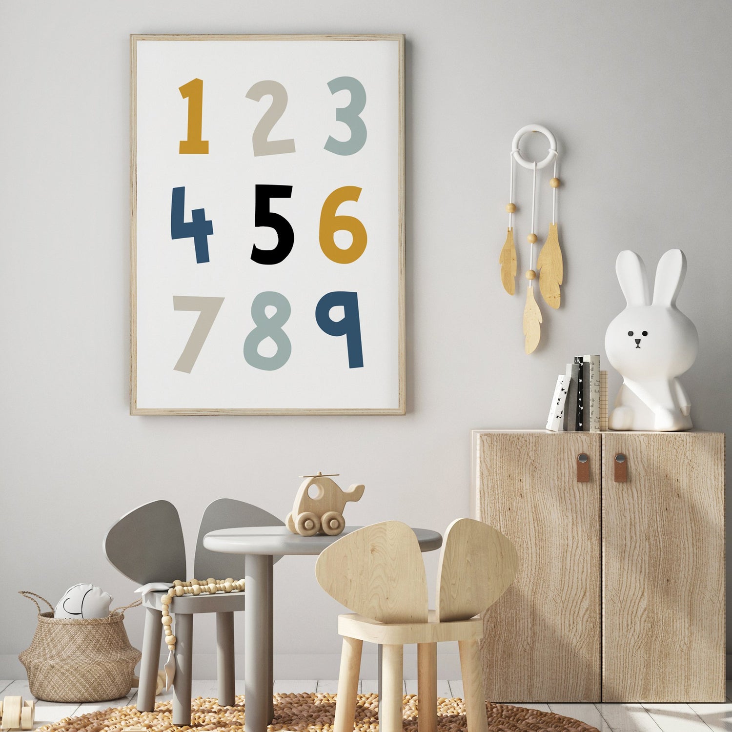 Construction Numbers Print