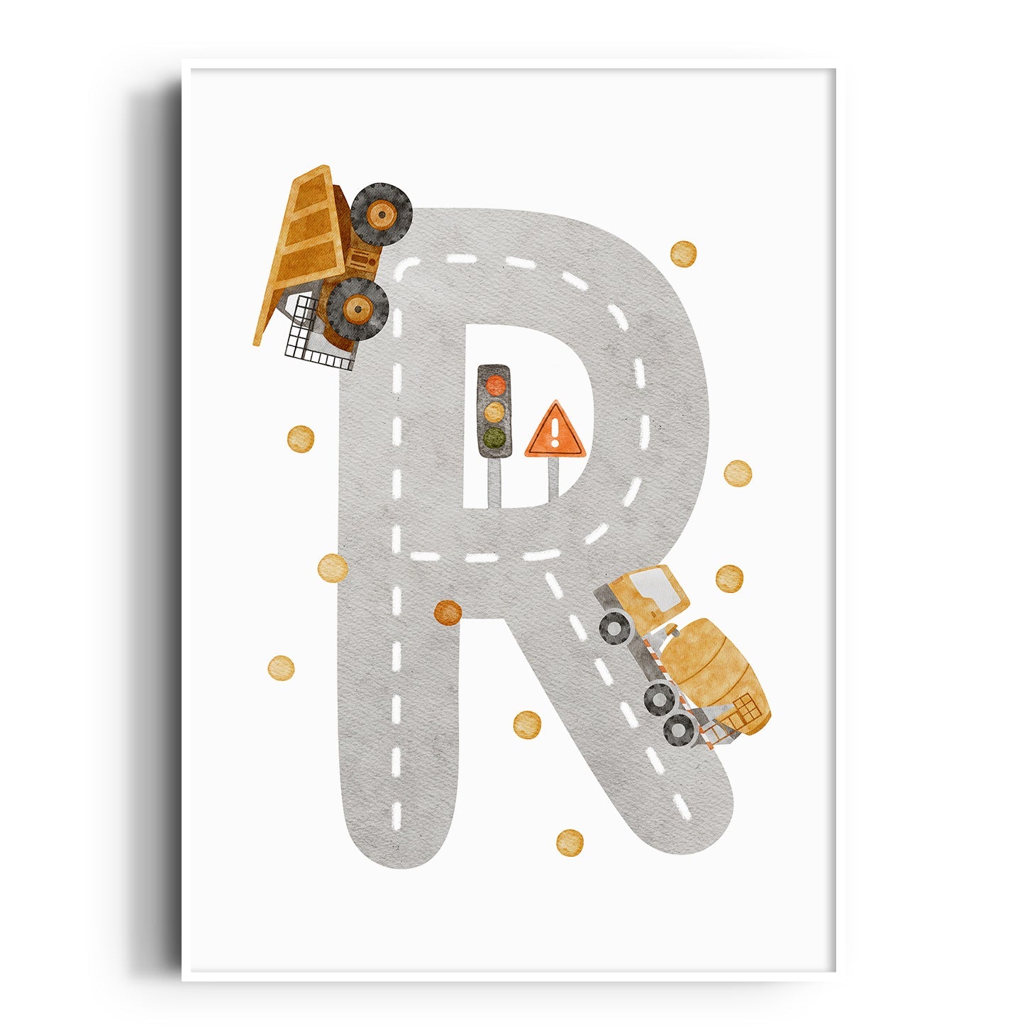 Construction Vehicle Letter Print