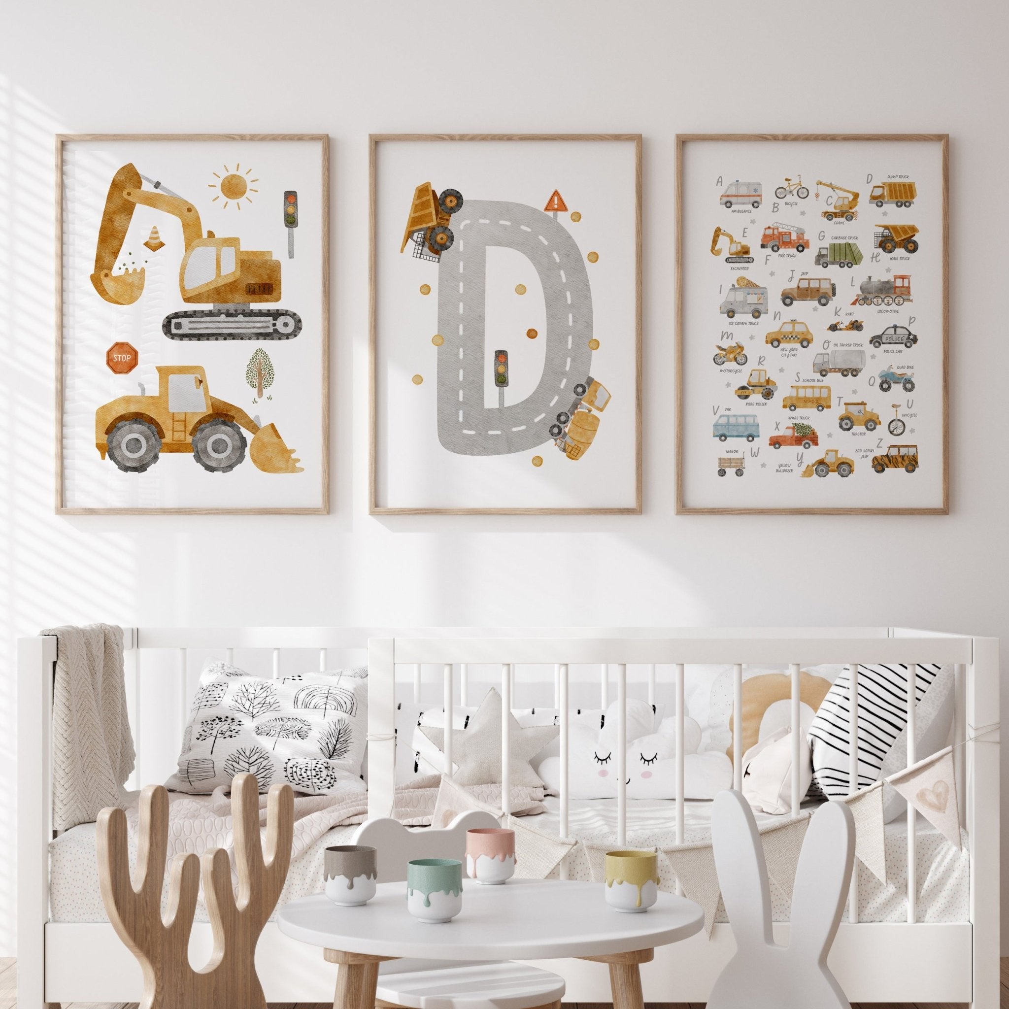 Construction Vehicles, Letter Print & Transport Alphabet