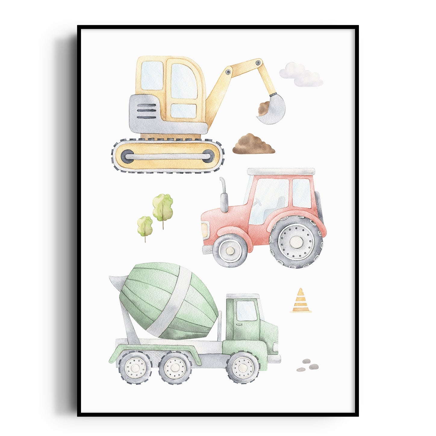 Construction Vehicles Print