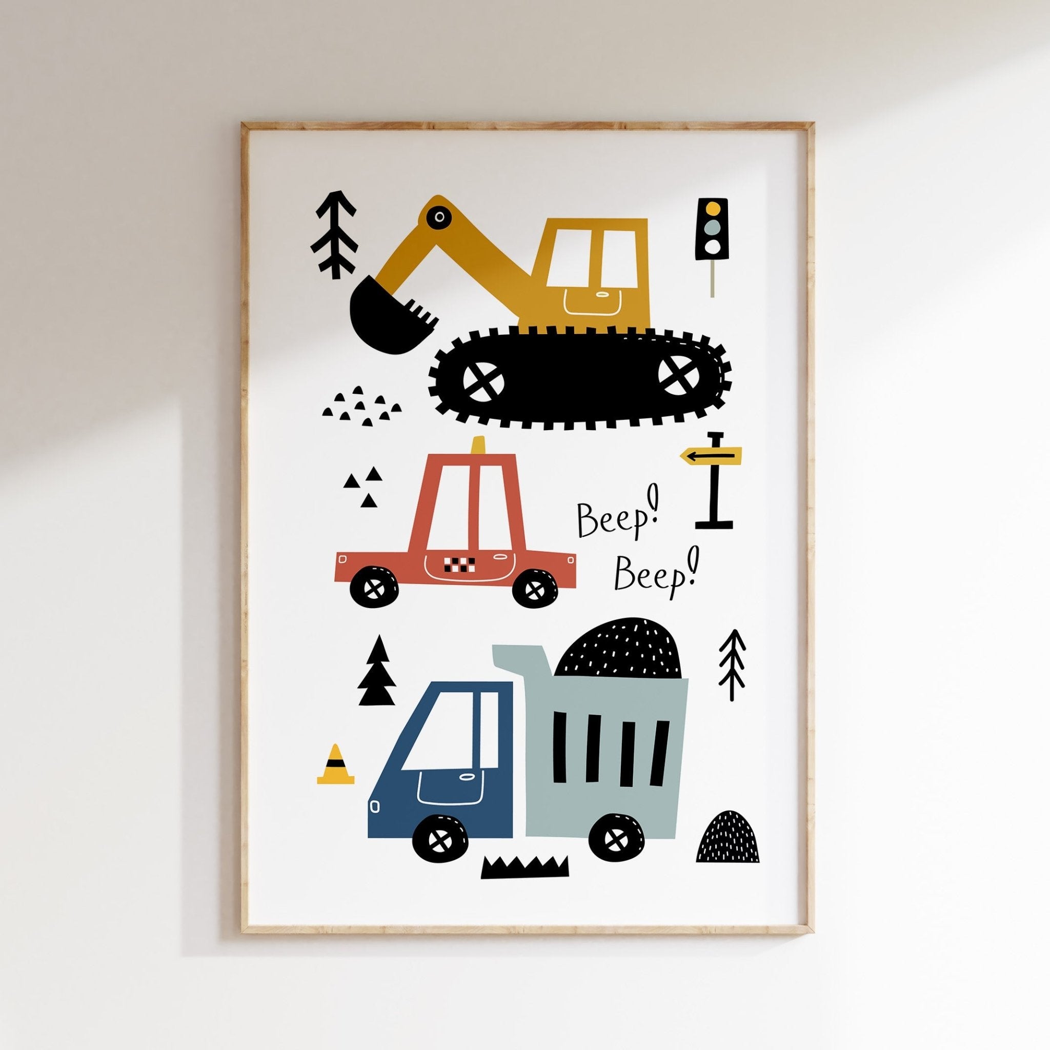 Construction Vehicles Print