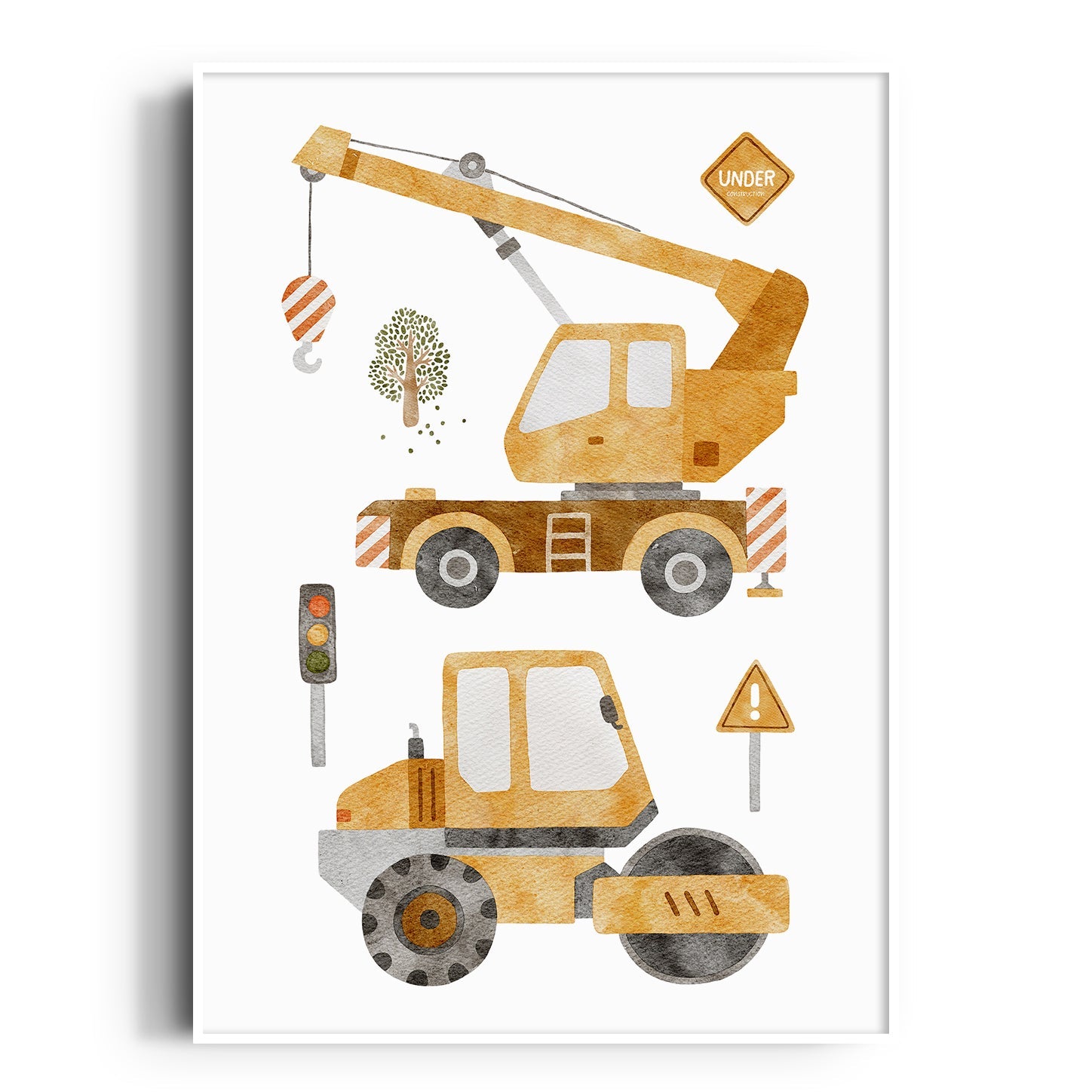Construction Vehicles Print