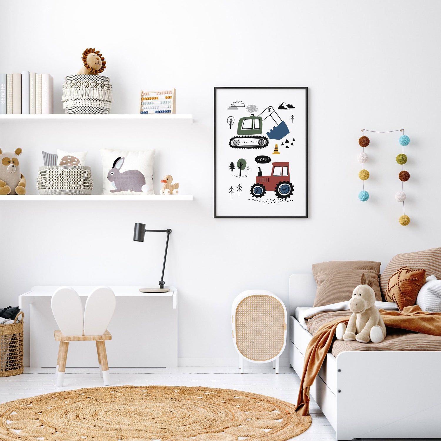 Construction Vehicles Print